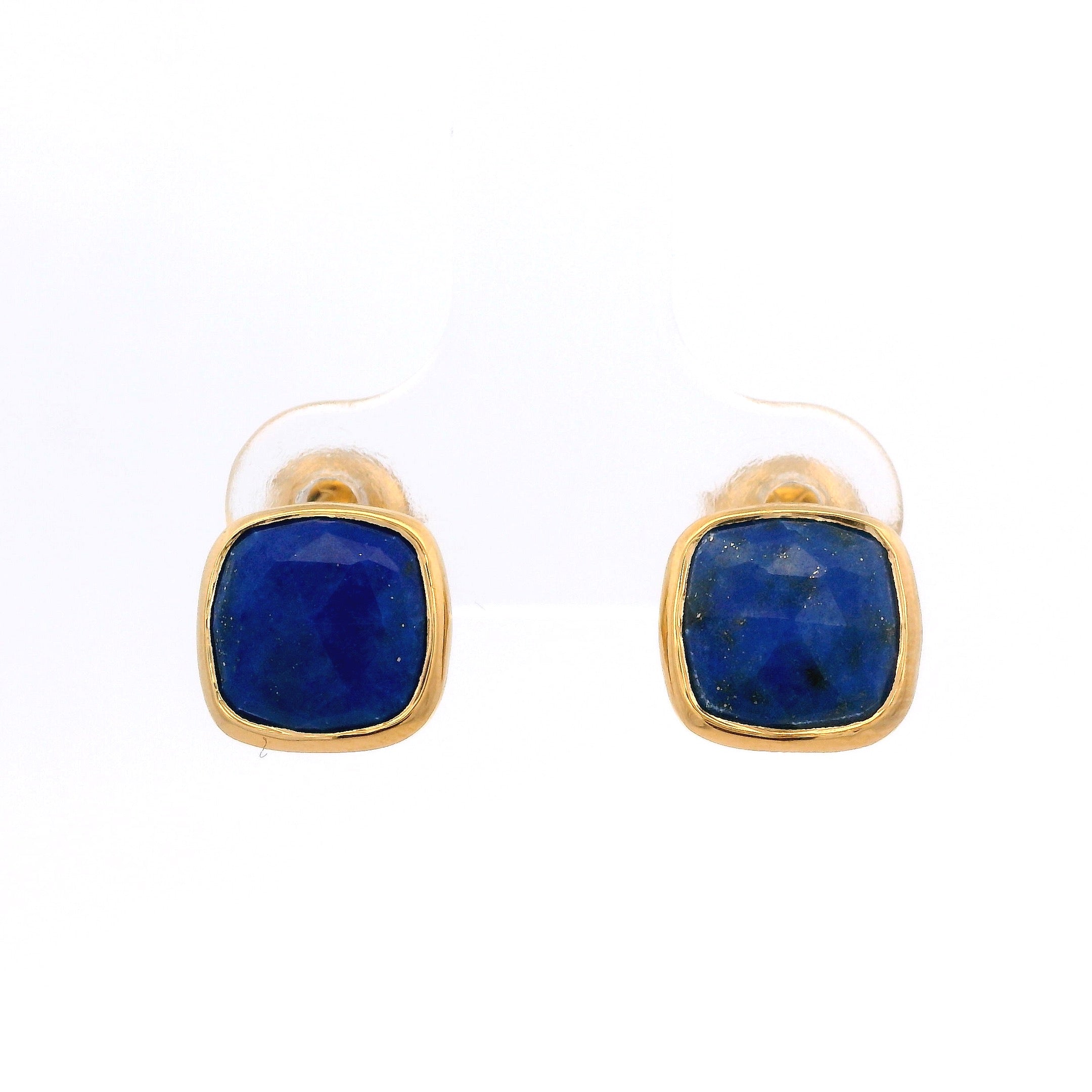 925YG SQUARE LAPIS LAZULI EARRINGS