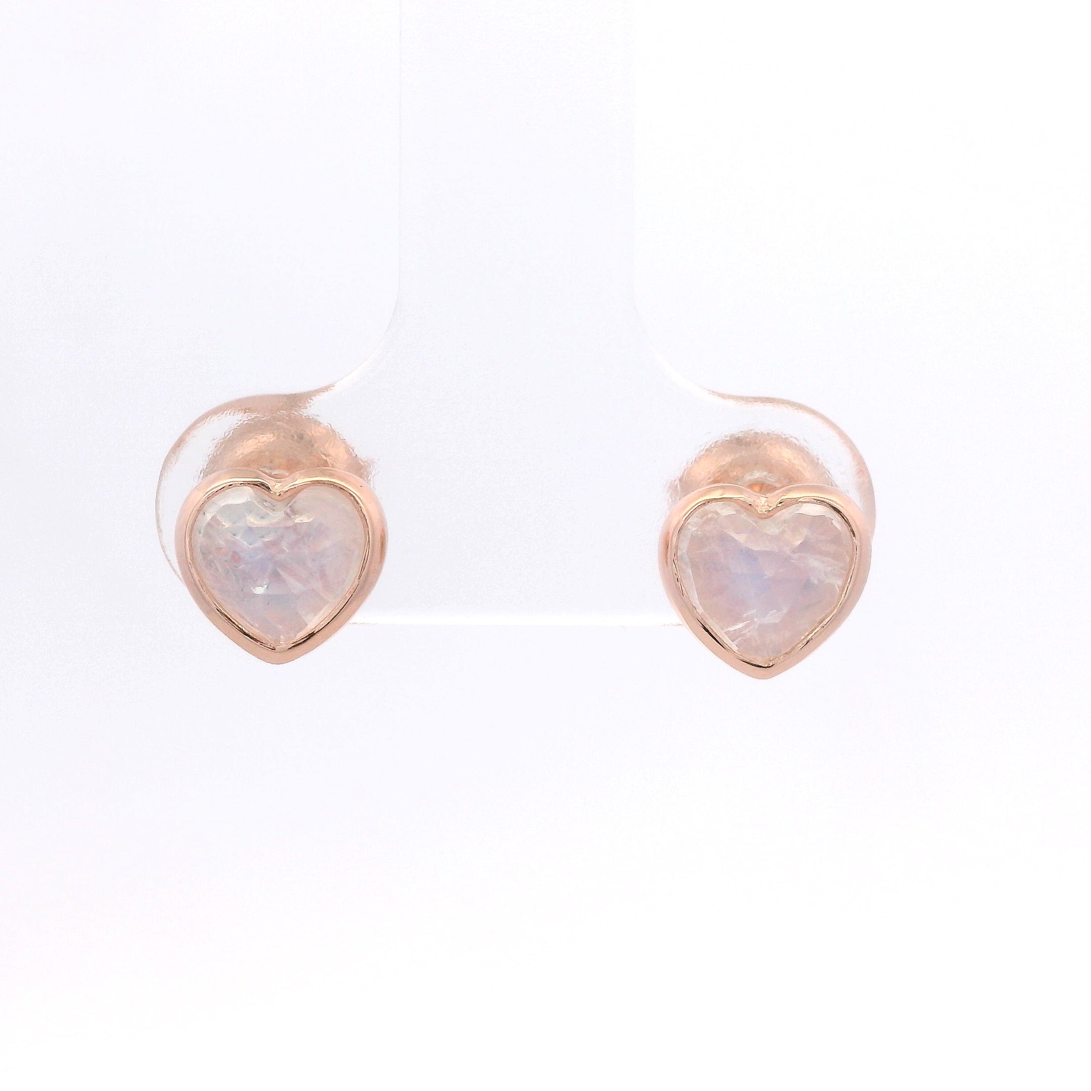 925RG HEART CABUCHON MOOSTONE EARRINGS