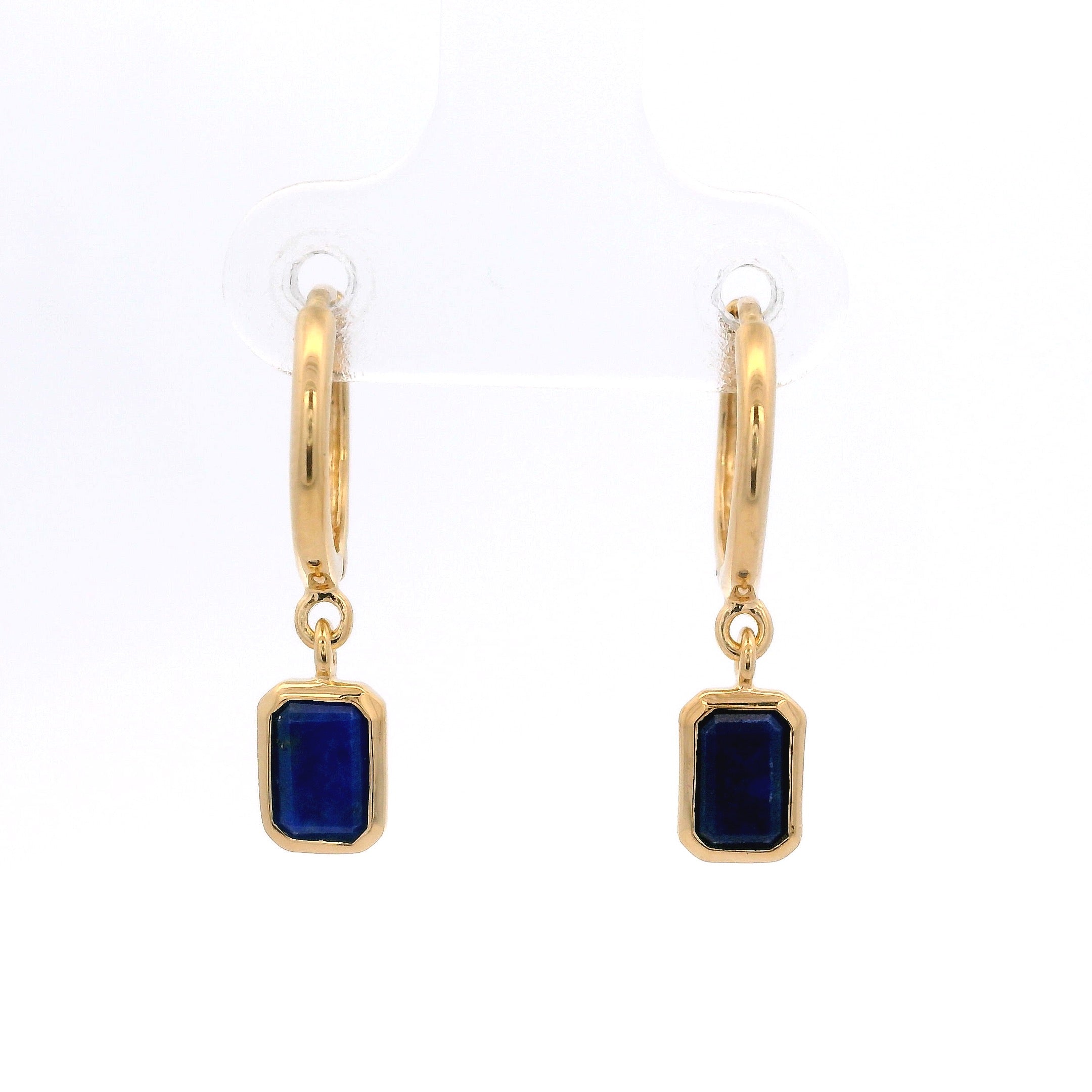 925YG BAGUETTE LAPIS LAZULI HUGGIES