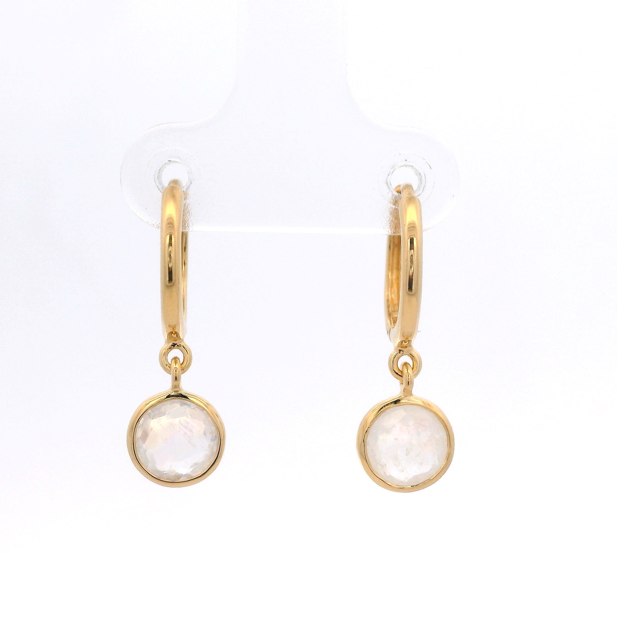 925YG BEZEL PENDANT MOOSTONE HUGGIES