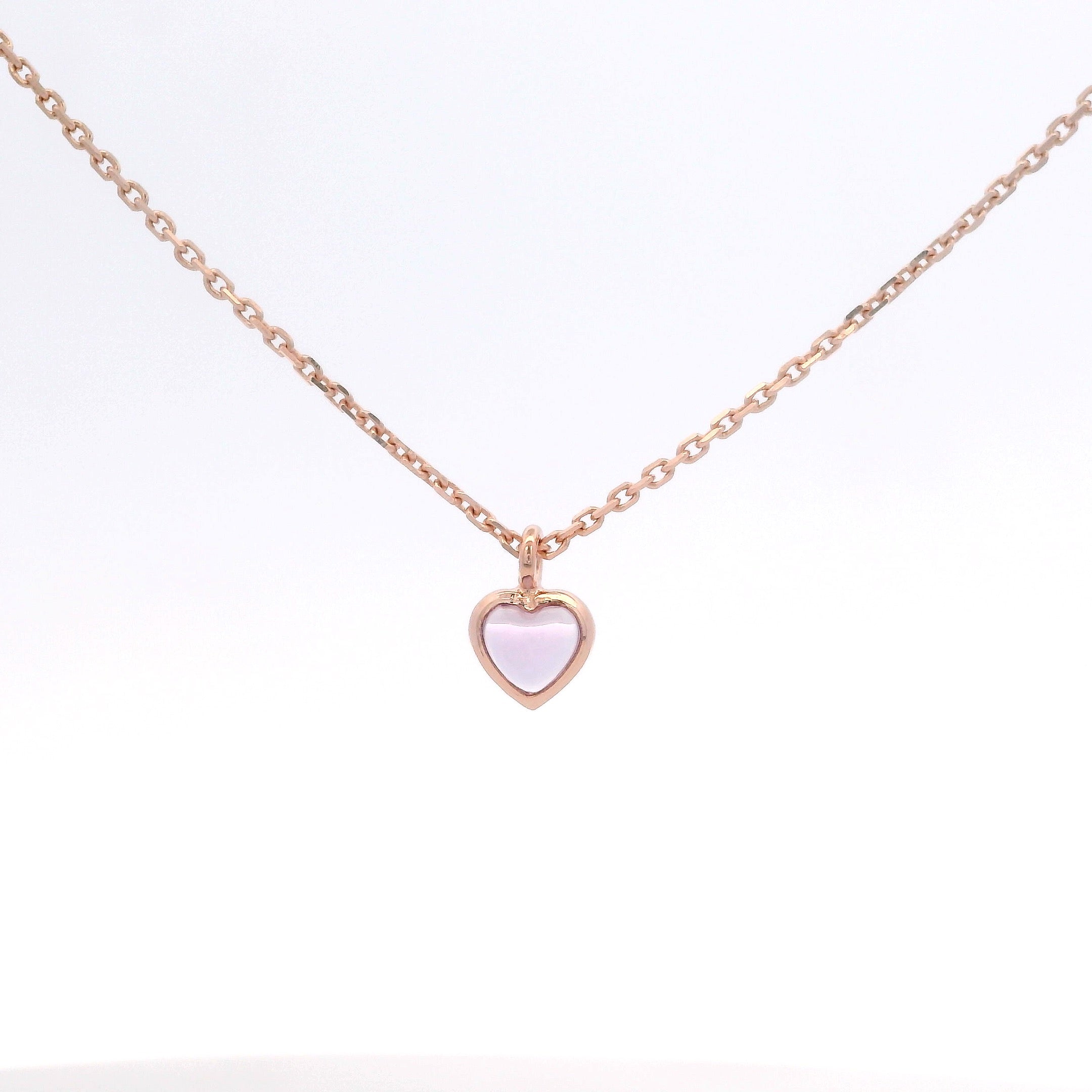 925RG MINI BEZEL HEART AMETHYST NECKLACE
