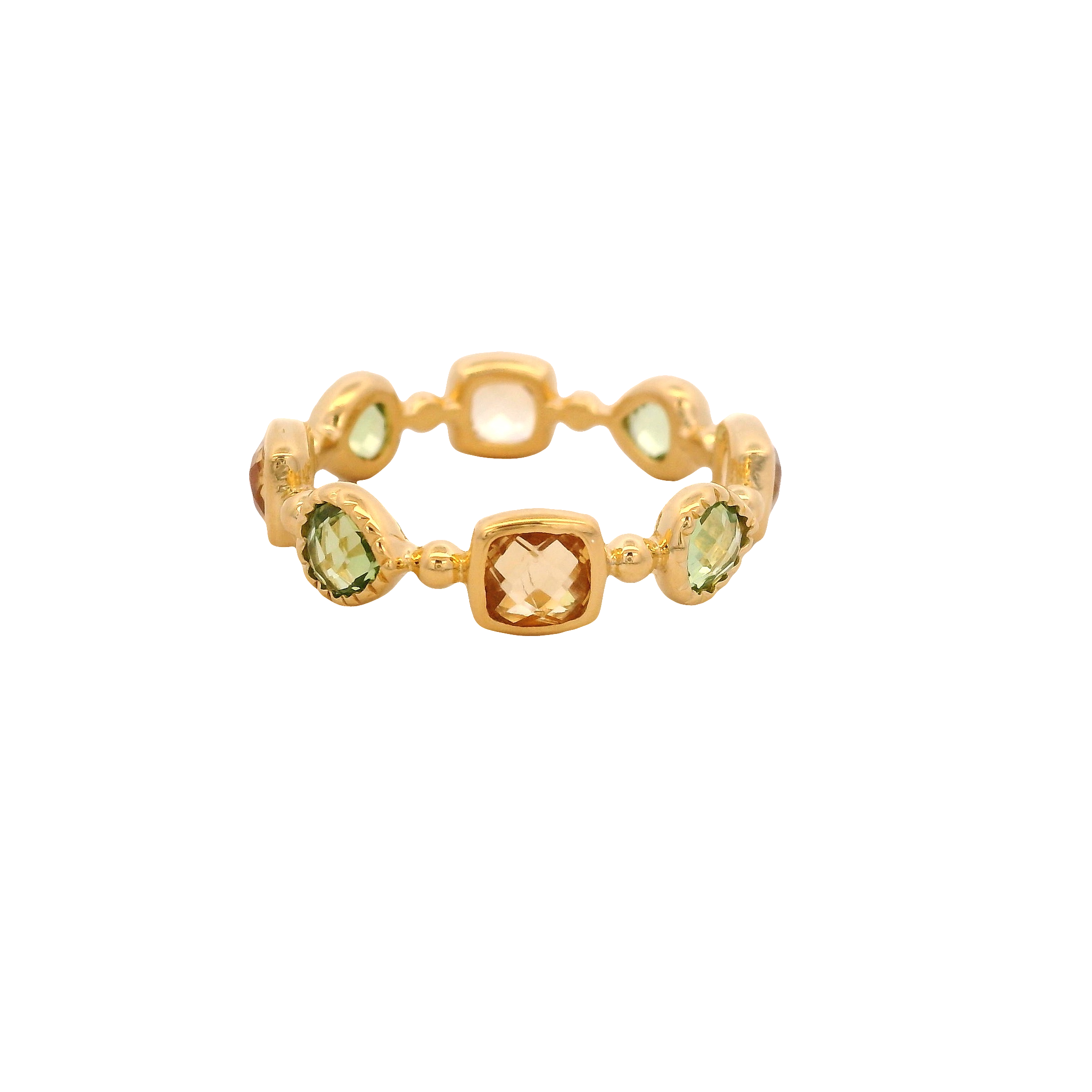 925YG STATION CITRINE AND PERIDOT RING T6.5
