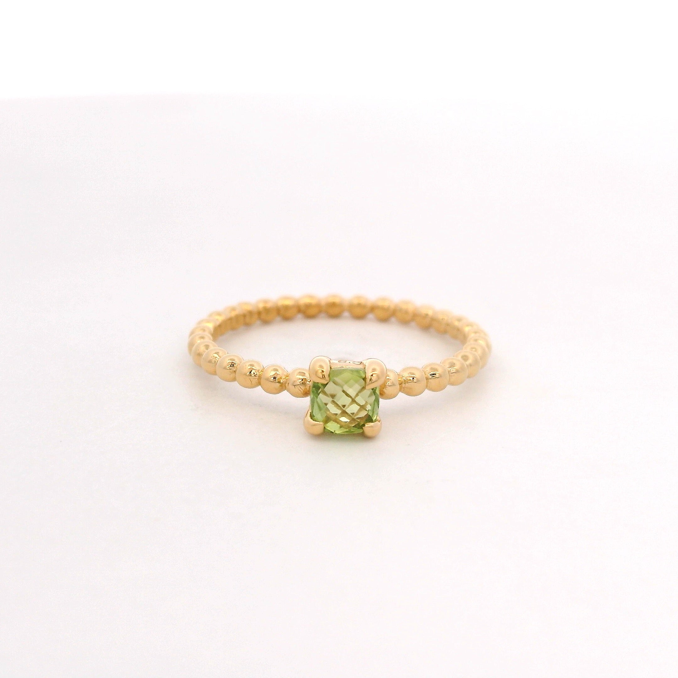 925YG BEANDS PERIDOT SOLITARY RING T6.5