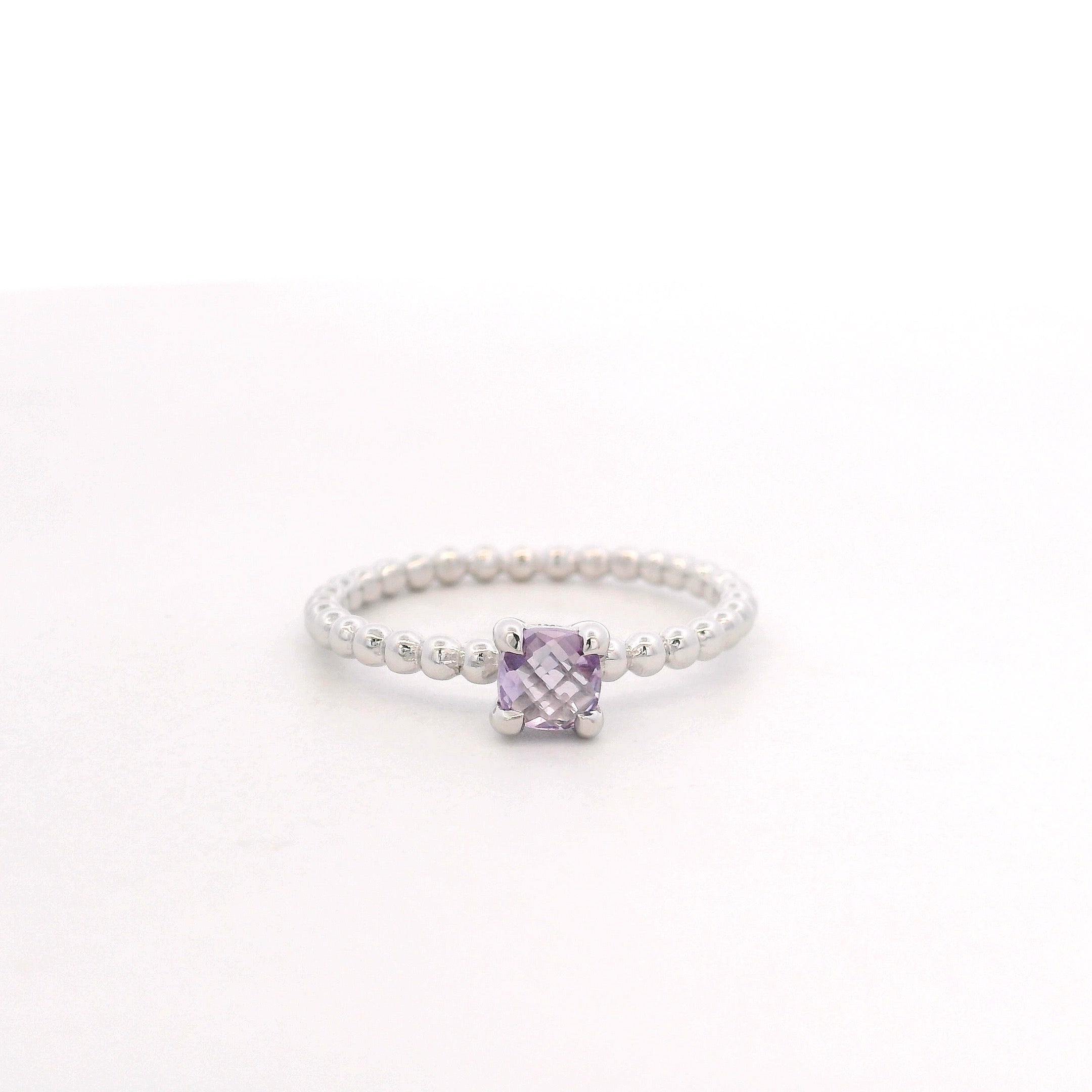 925SL BEANDS AMETHYST SOLITARY RING T6.5