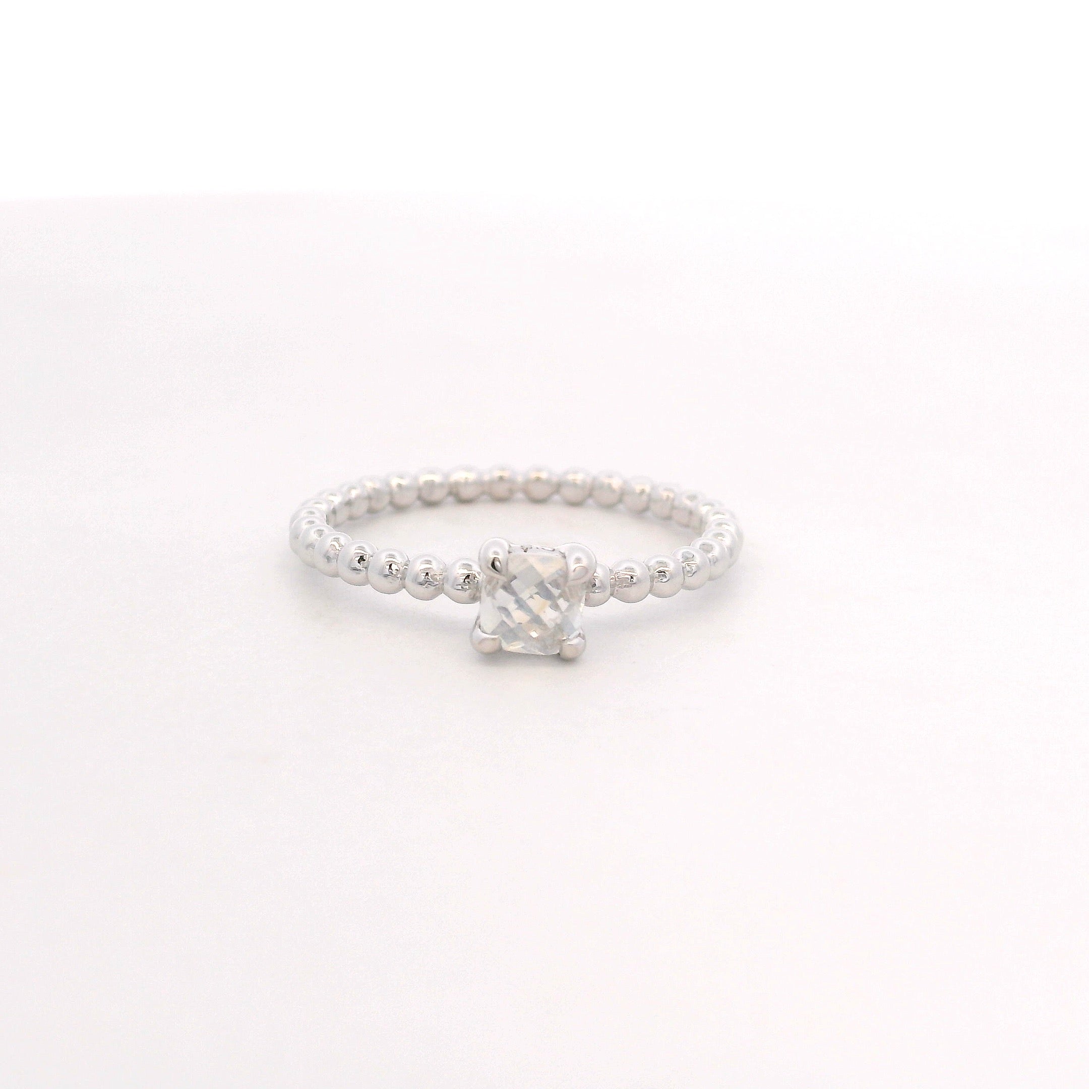 925SL BEANDS MOOSTONE SOLITARY RING T6.5
