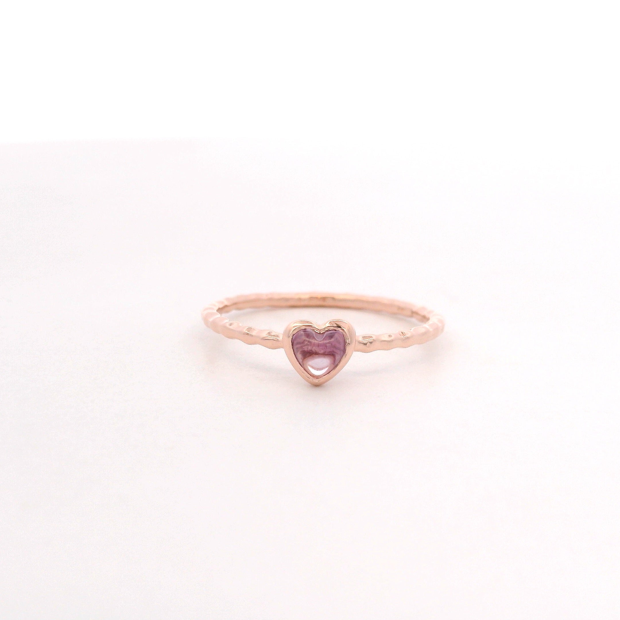 925RG MINI BEZEL HEART AMETHYST RING T6.5