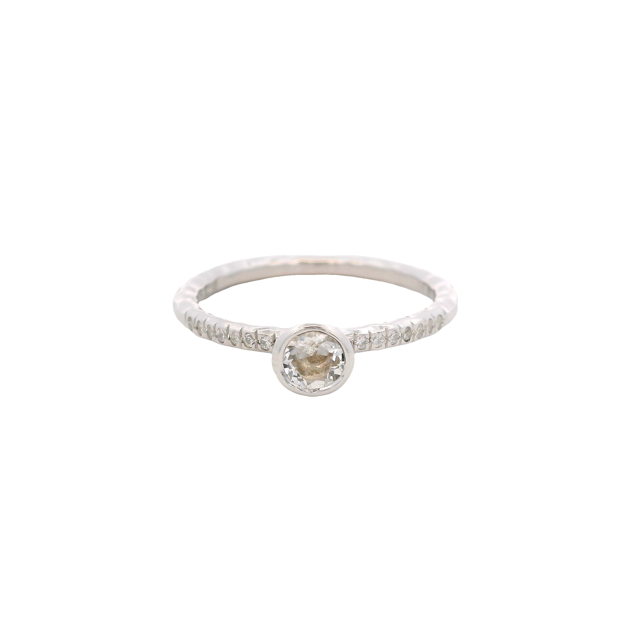 925SL BEZEL ROCK CRYSTAL AND CZ RING T6.5