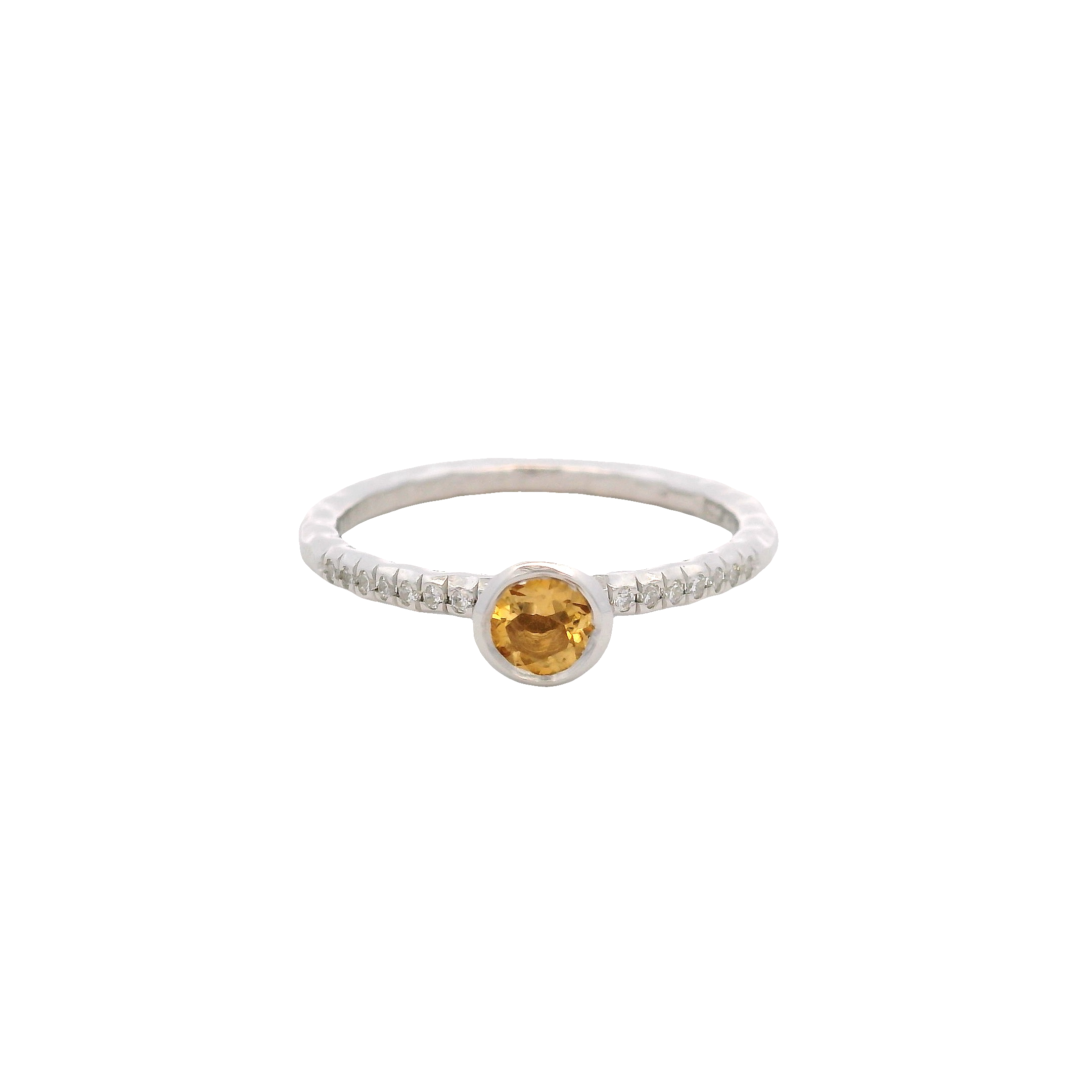 925SL BEZEL CITRINE AND CZ RING T6.5
