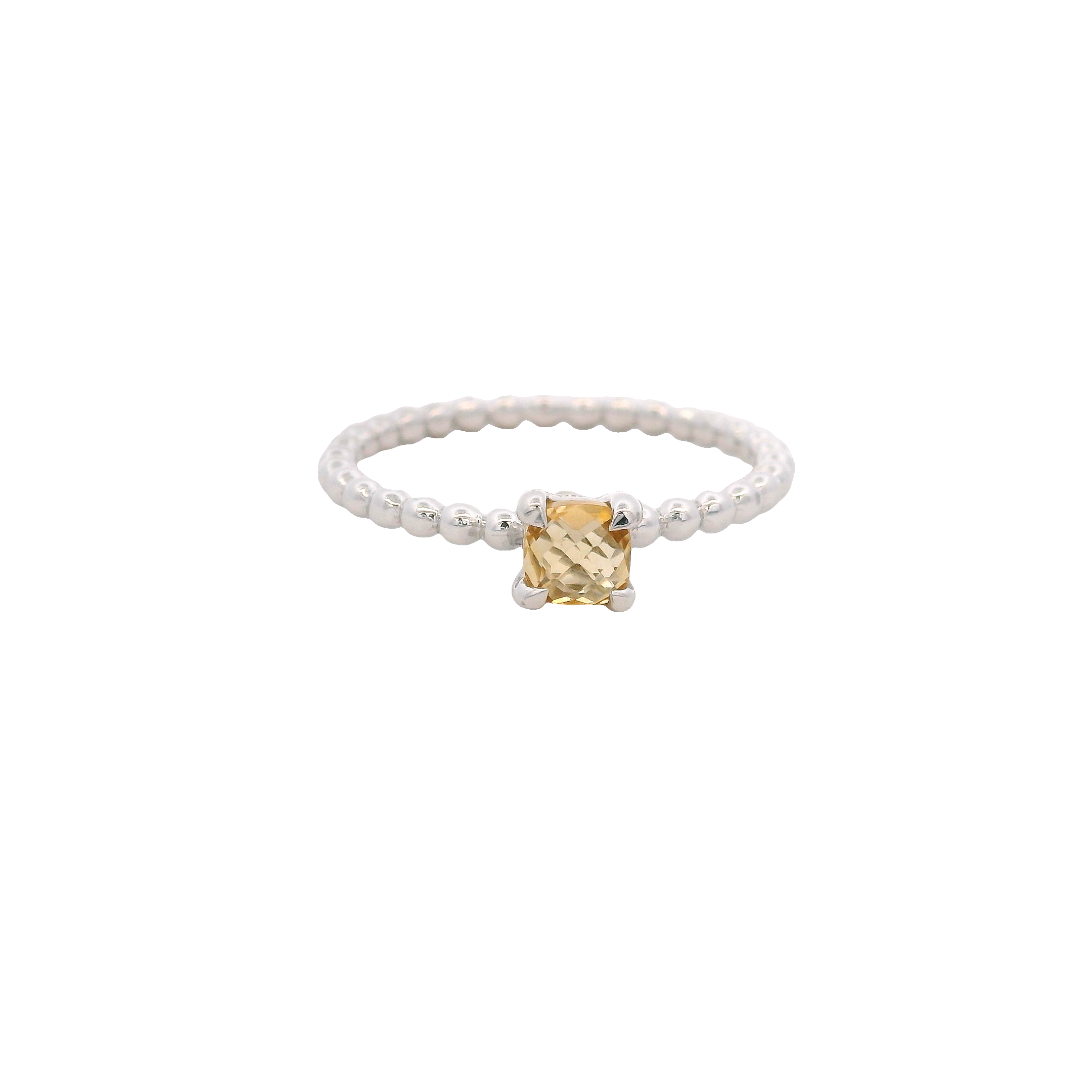 925SL BEANDS CITRINE SOLITARY RING T6.5