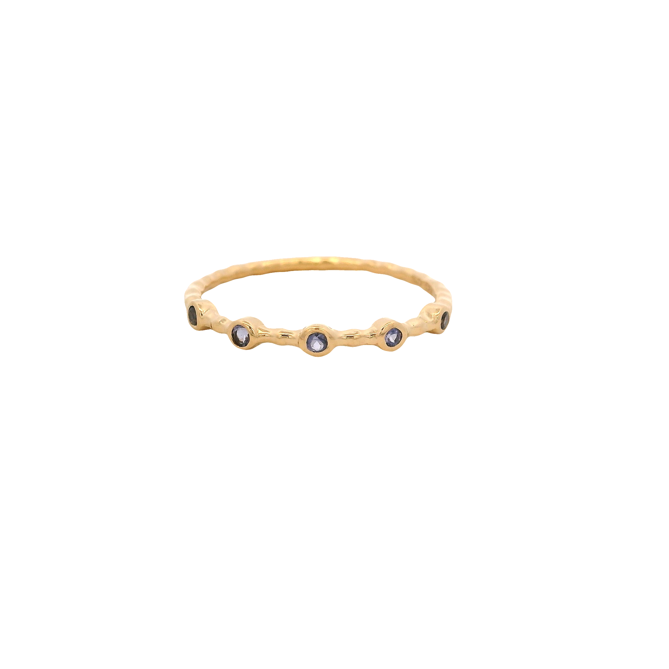 925YG FIVE STONE BEZEL IOLITE RING T6.5