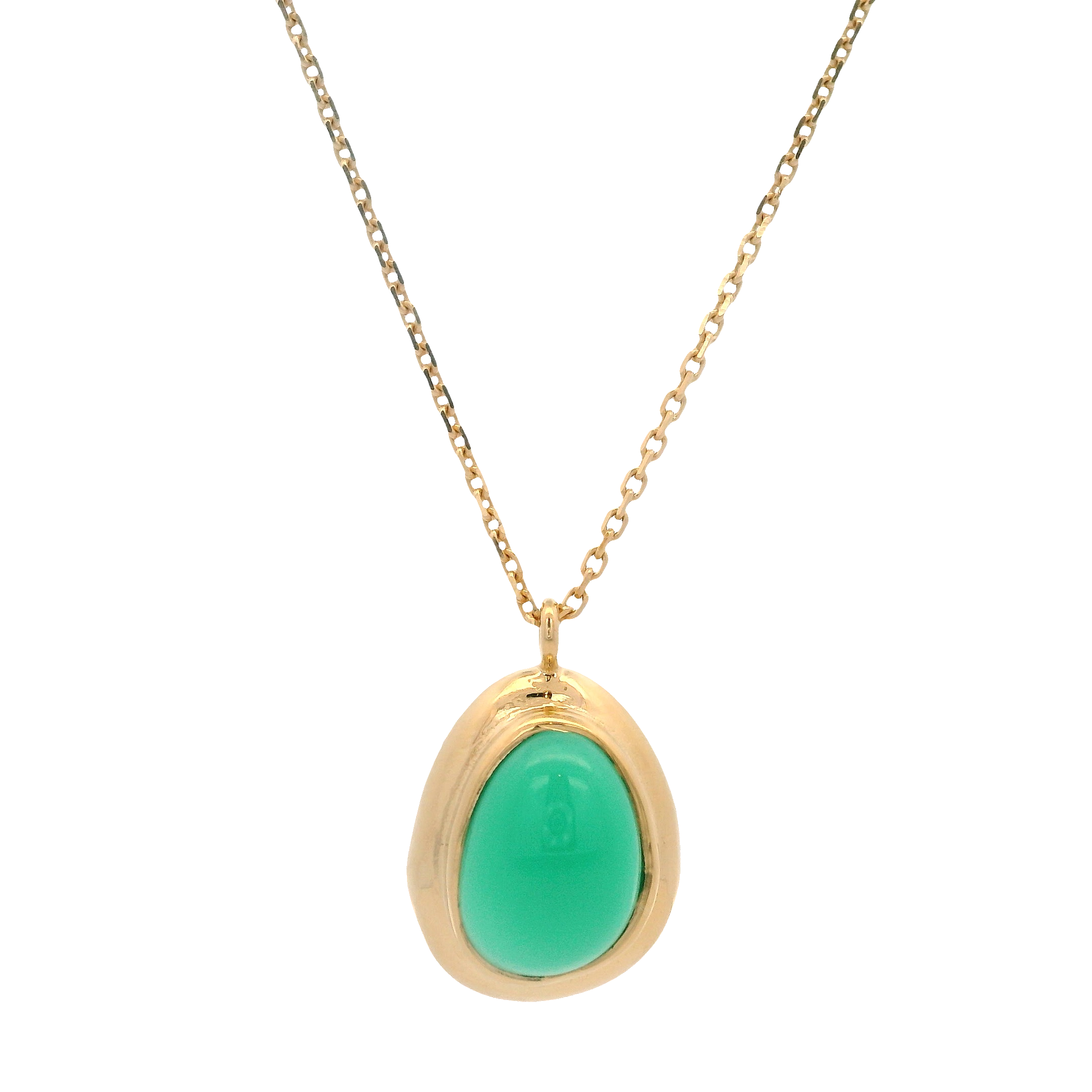 925YG CHUNKY DROP ONYX GREEN NECKLACE