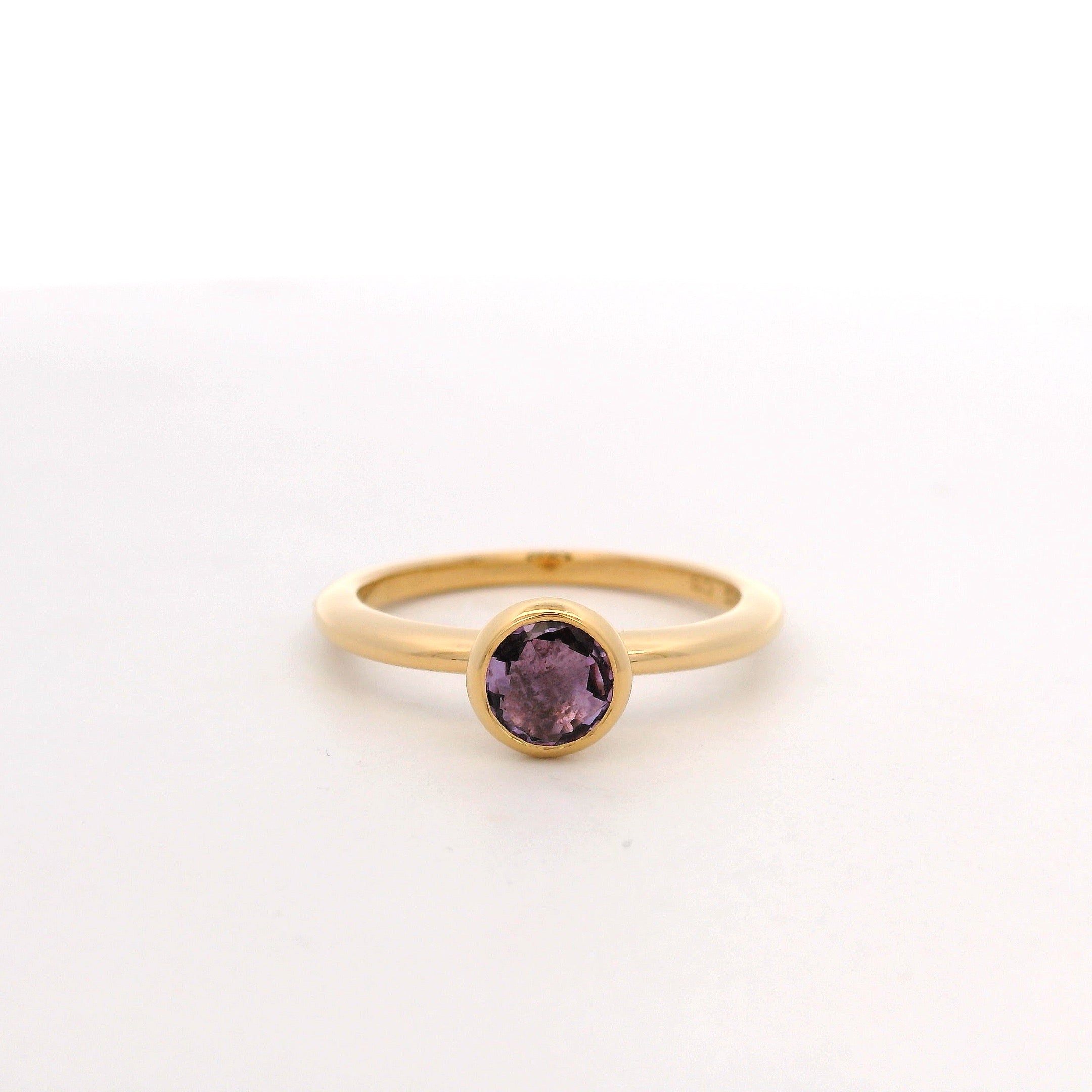 925YG BEZEL AMETHYST SOLITARY RING T6.5