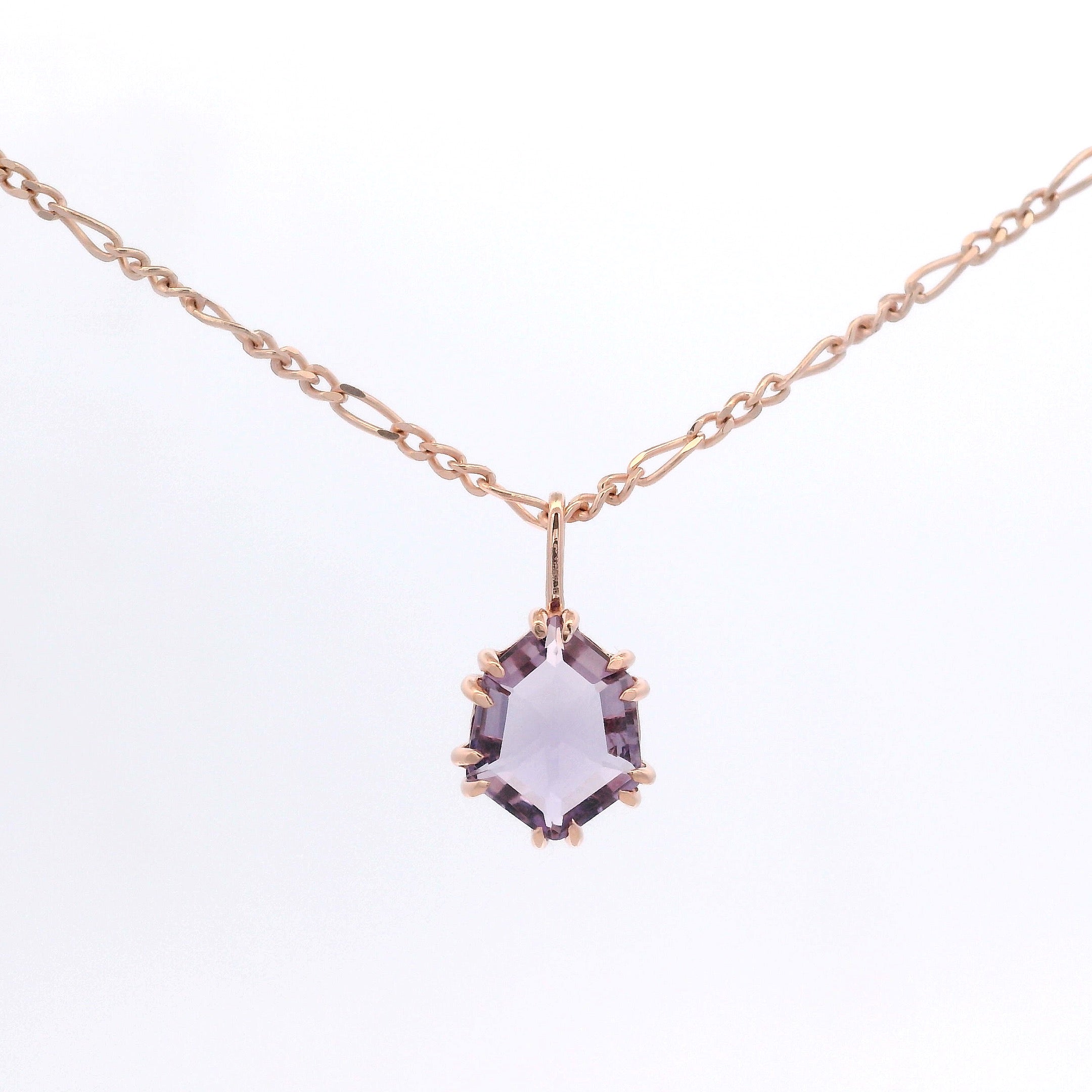 925RG HEXAGONAL AMETHYST NECKLACE