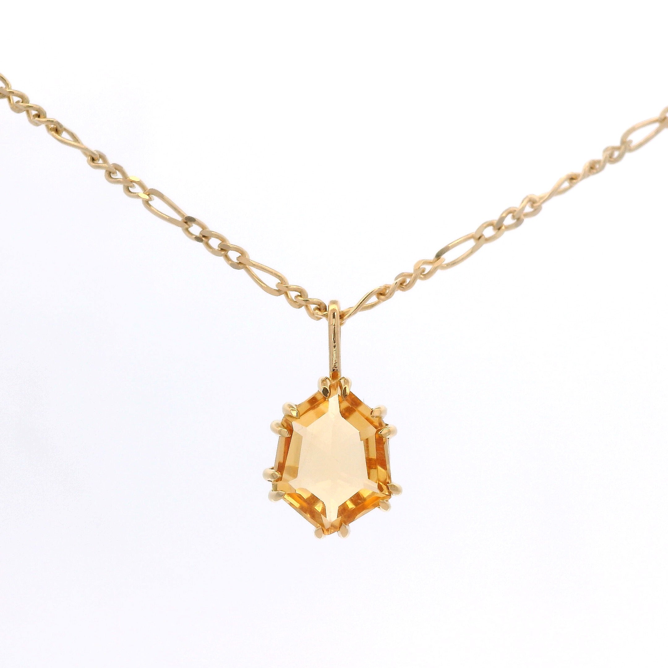 925YG HEXAGONAL CITRINE NECKLACE