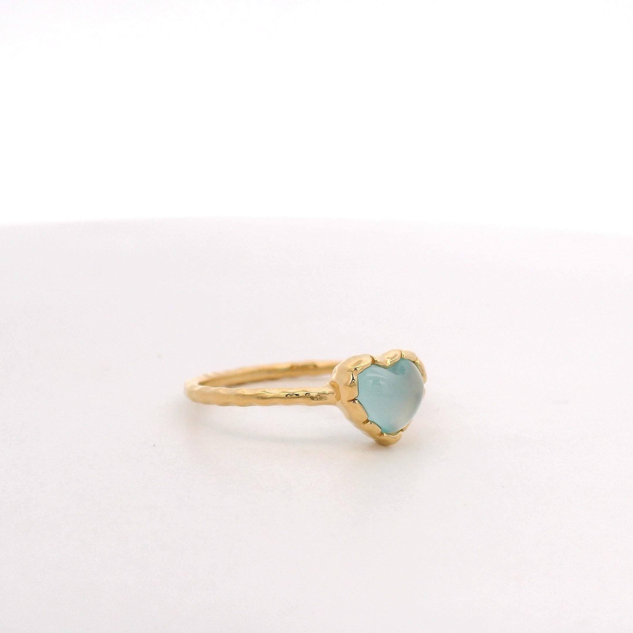 925YG HEART CHALCEDONY RING T6.5