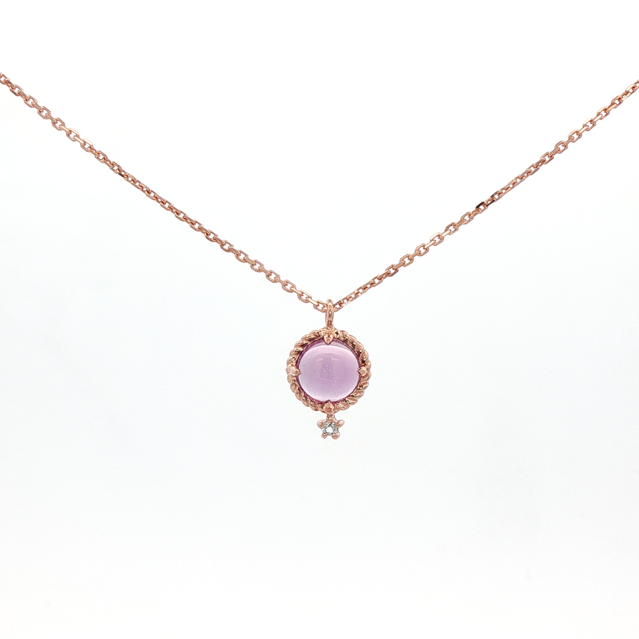 925RG DOME AMETHYST AND TOPAZ WHITE NECKLACE