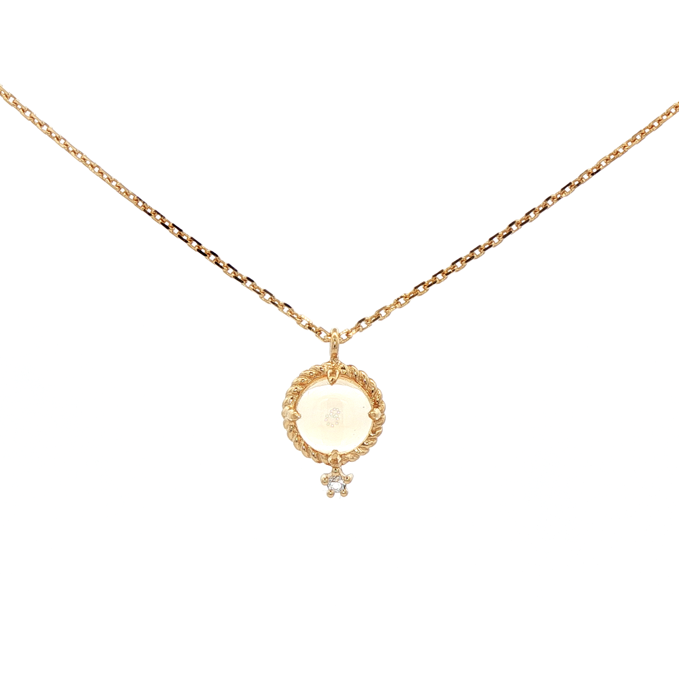 925YG DOME CITRINE AND TOPAZ WHITE NECKLACE