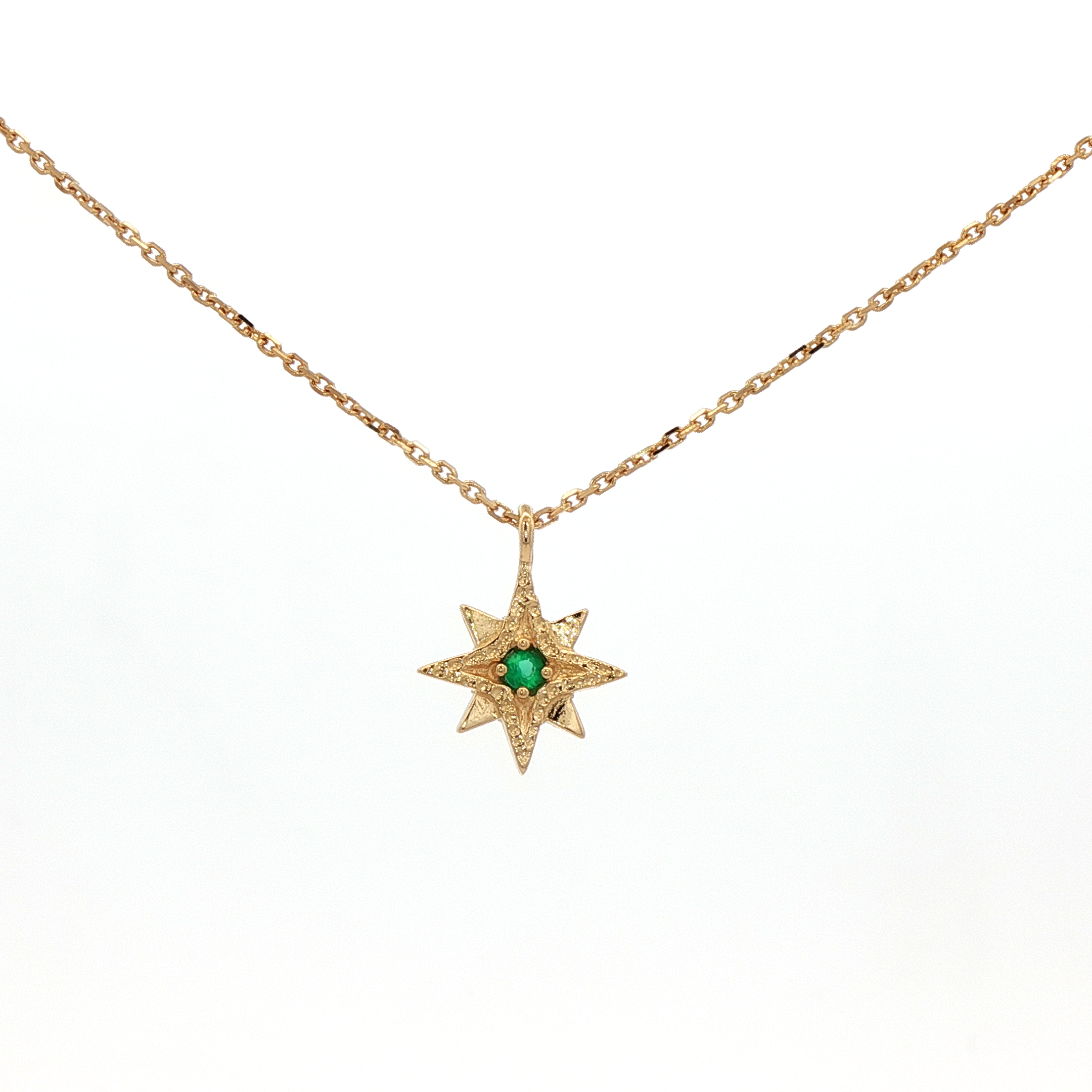 925YG NORT STAR ONYX GREEN NECKLACE