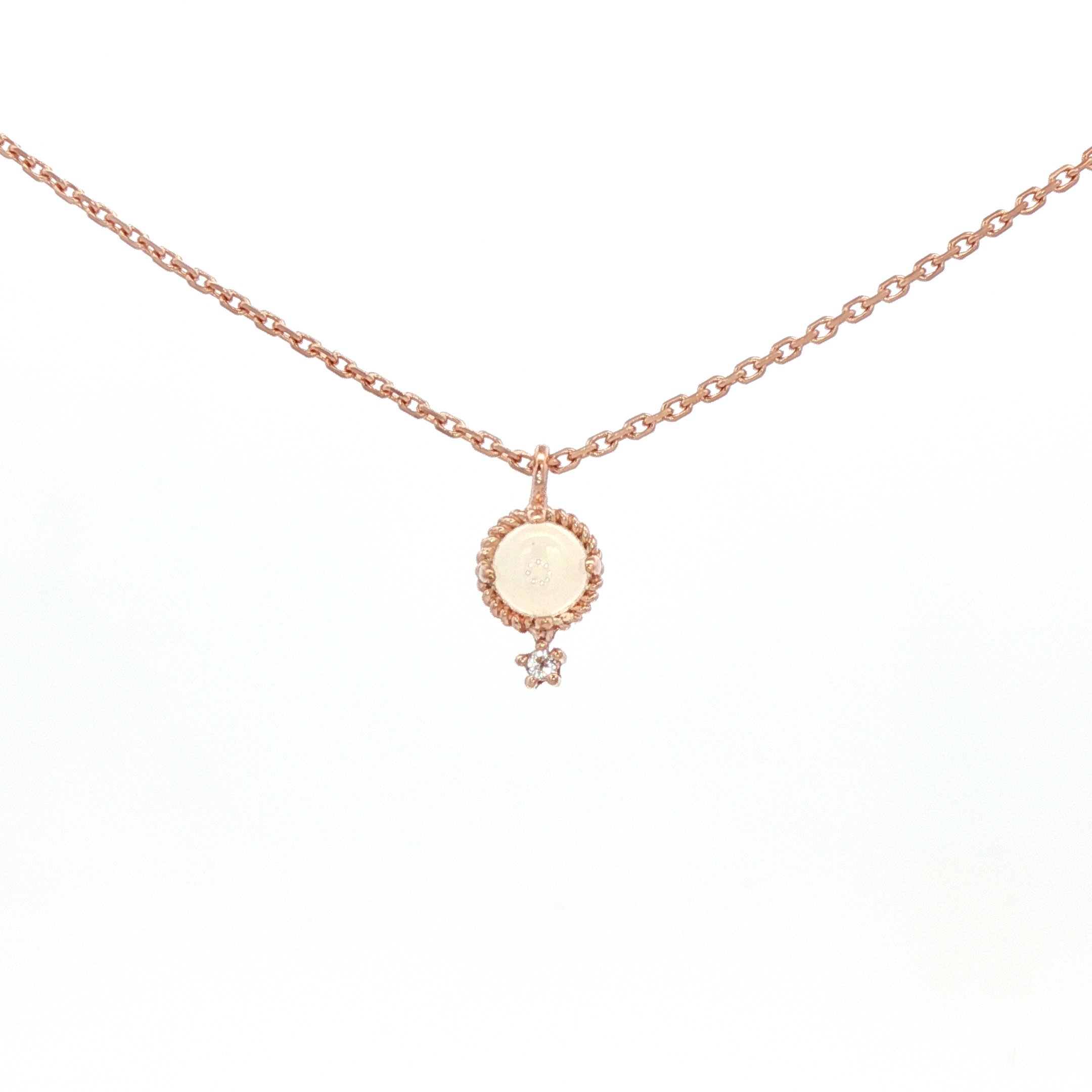 925RG MINI DOME OPAL AND TOPAZ WHITE NECKLACE