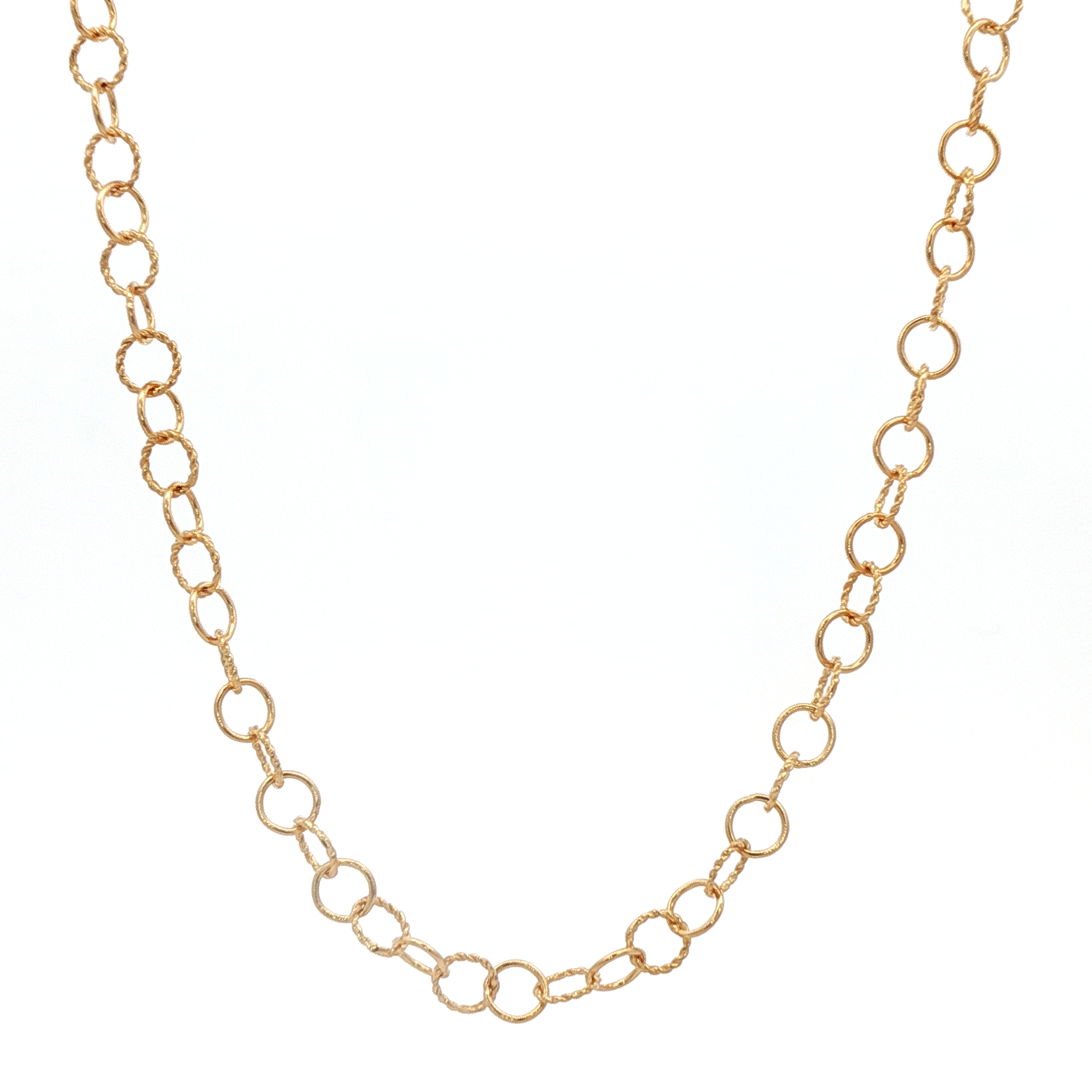 925YG ROLO TEXTURE CHAIN