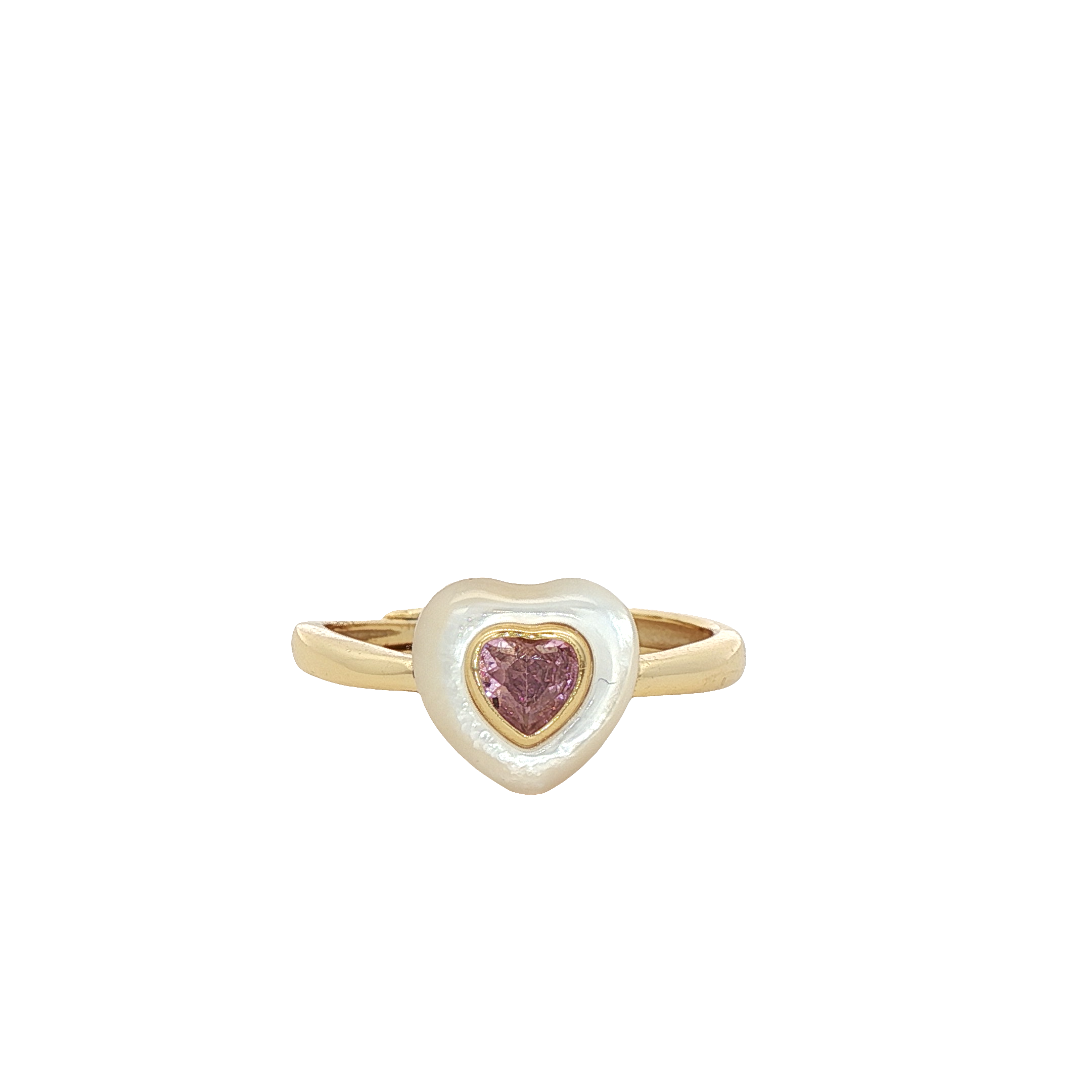 925YG HEART CZ PINK RING
