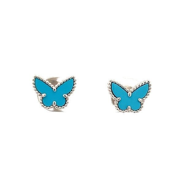 18KW TURQUOISE BUTTERFLY EARRINGS - C'SANTOS