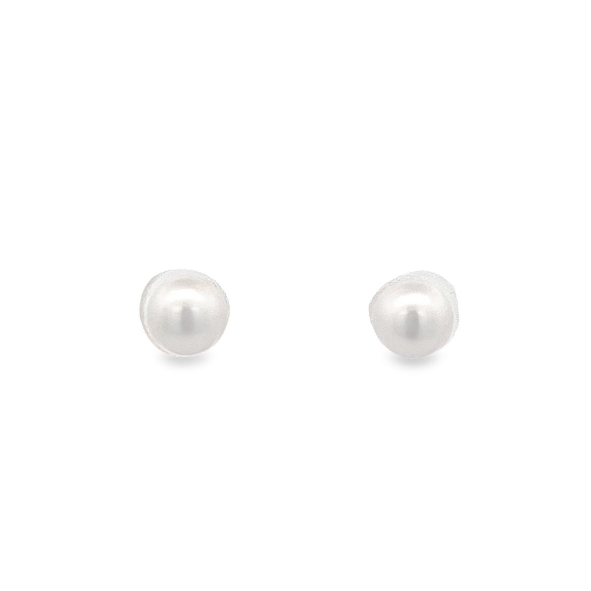 18KY ROUND PEARL STUD WITH 5MM EARRINGS - C'SANTOS
