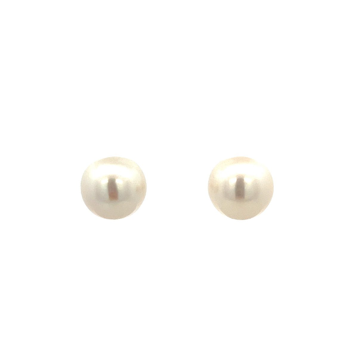 18KY ROUND PEARL STUD WITH 9MM EARRINGS - C'SANTOS