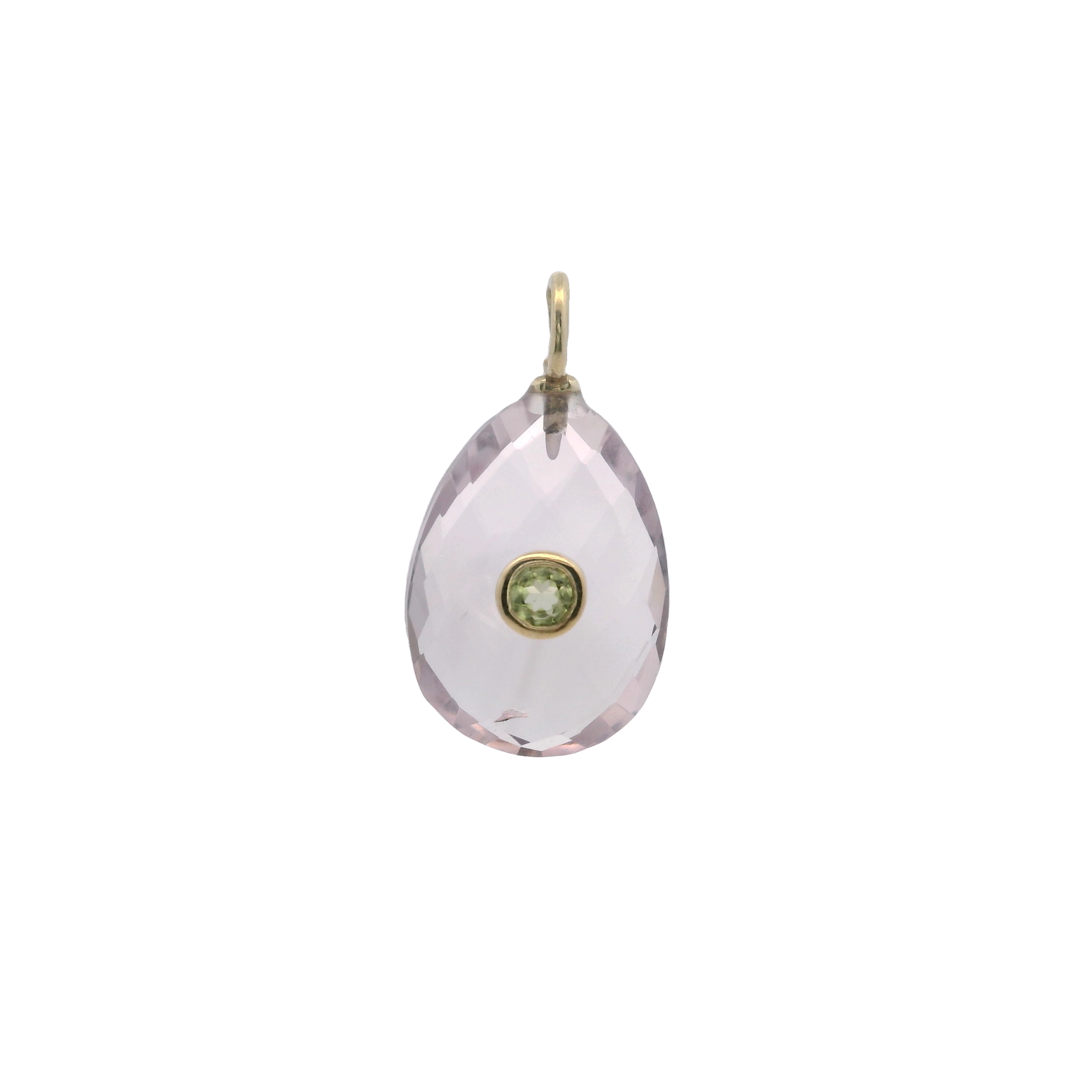 925YG DROP AMETHYST CENTER PERIDOT CHARM