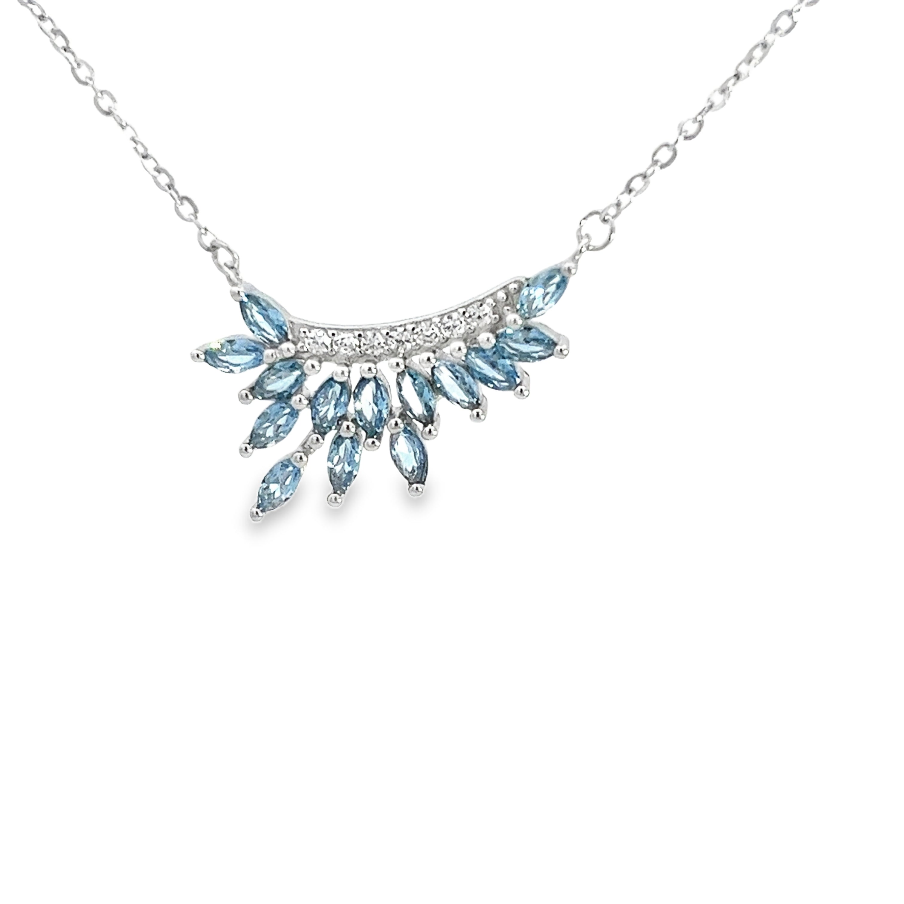 WINGS NECKLACE WITH CRYSTALS 925 SILVER PLATED