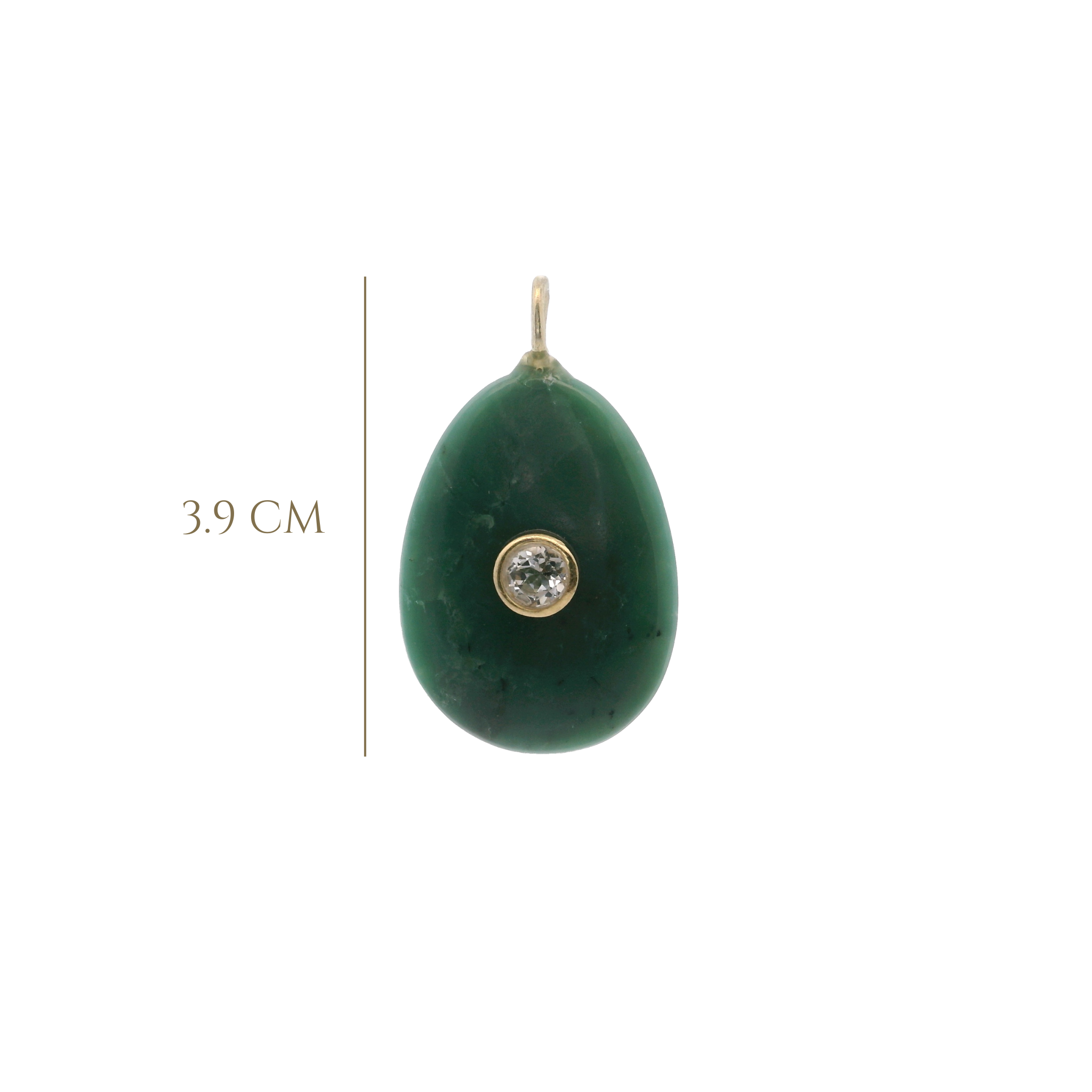 925YG DROP RAW EMERALD CENTER TOPAZ WHITE CHARM