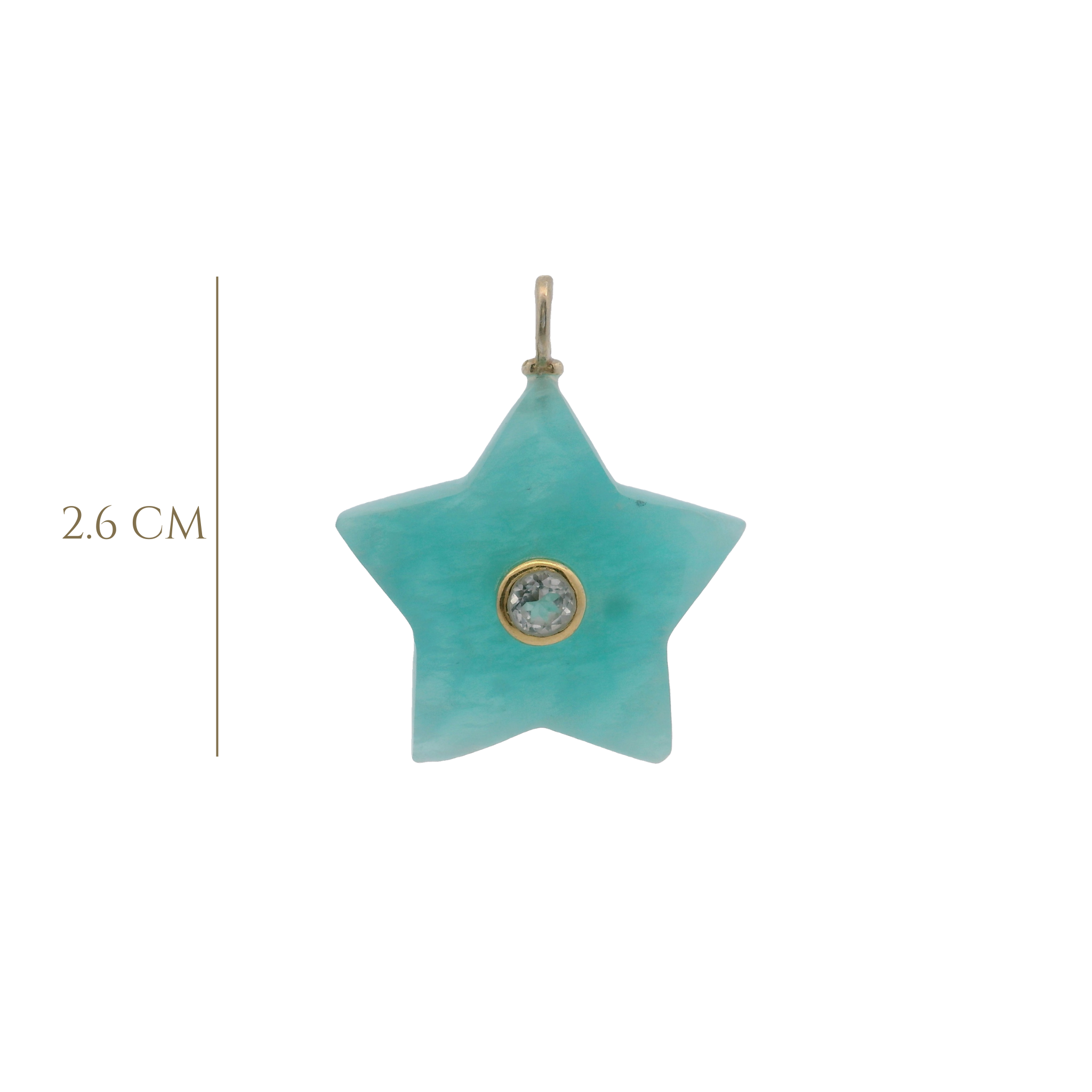 925YG STAR AMAZONITE CENTER TOPAZ WHITE CHARM