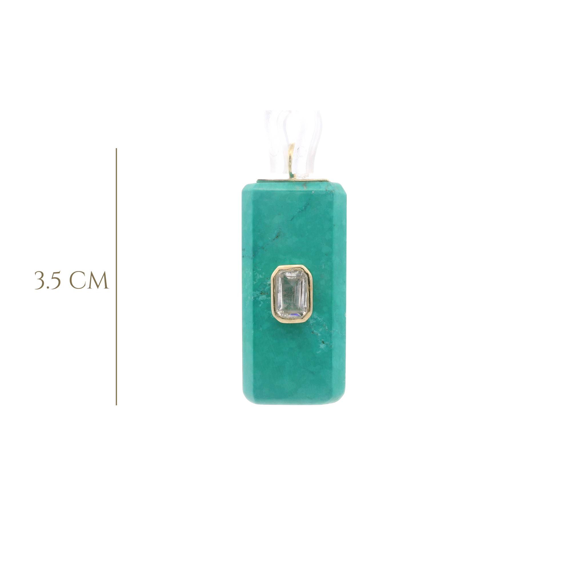 925YG BAGUETTE AMAZONITE CENTER AMETHYST CHARM