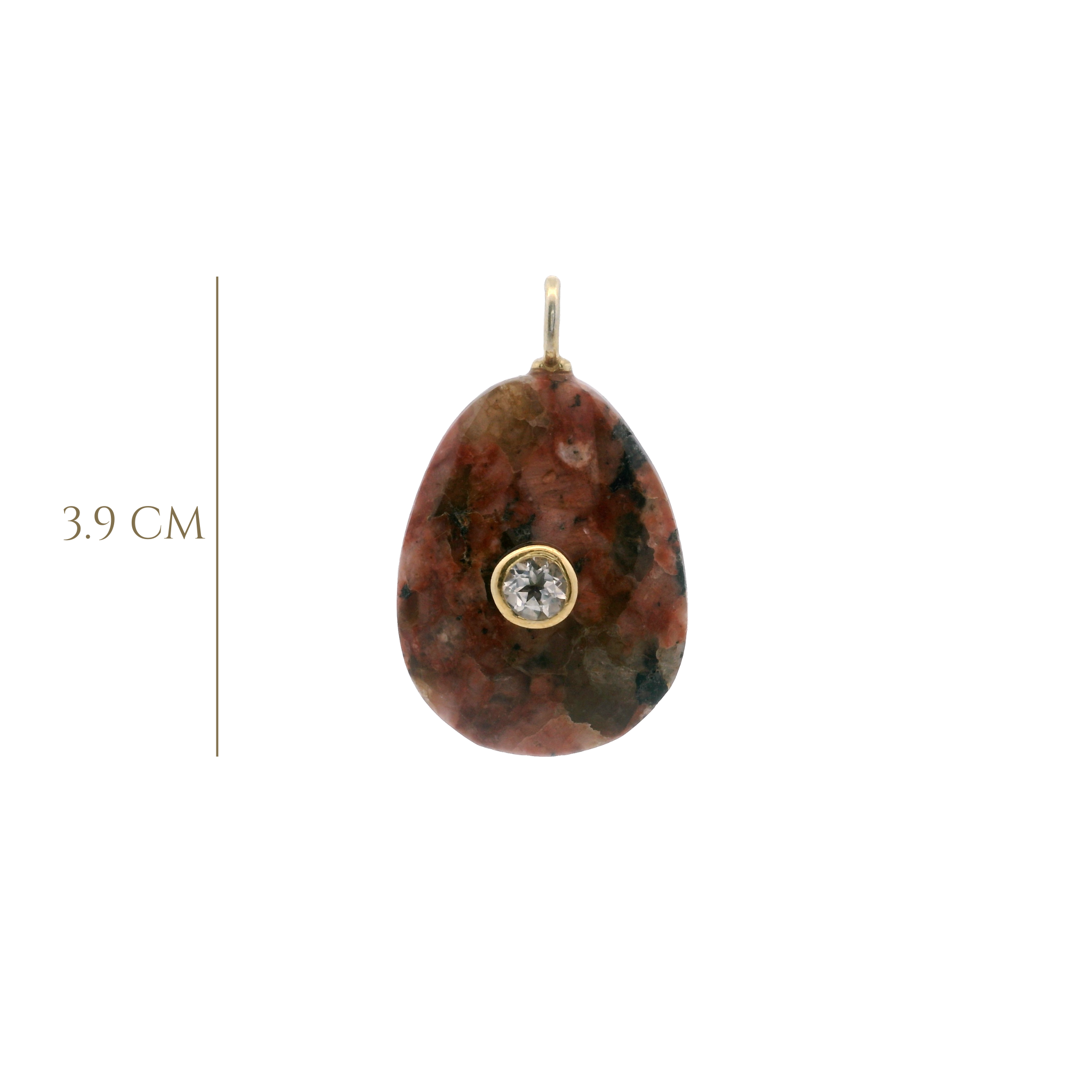 925YG DROP RHODOCHROSITE CENTER TOPAZ WHITE CHARM