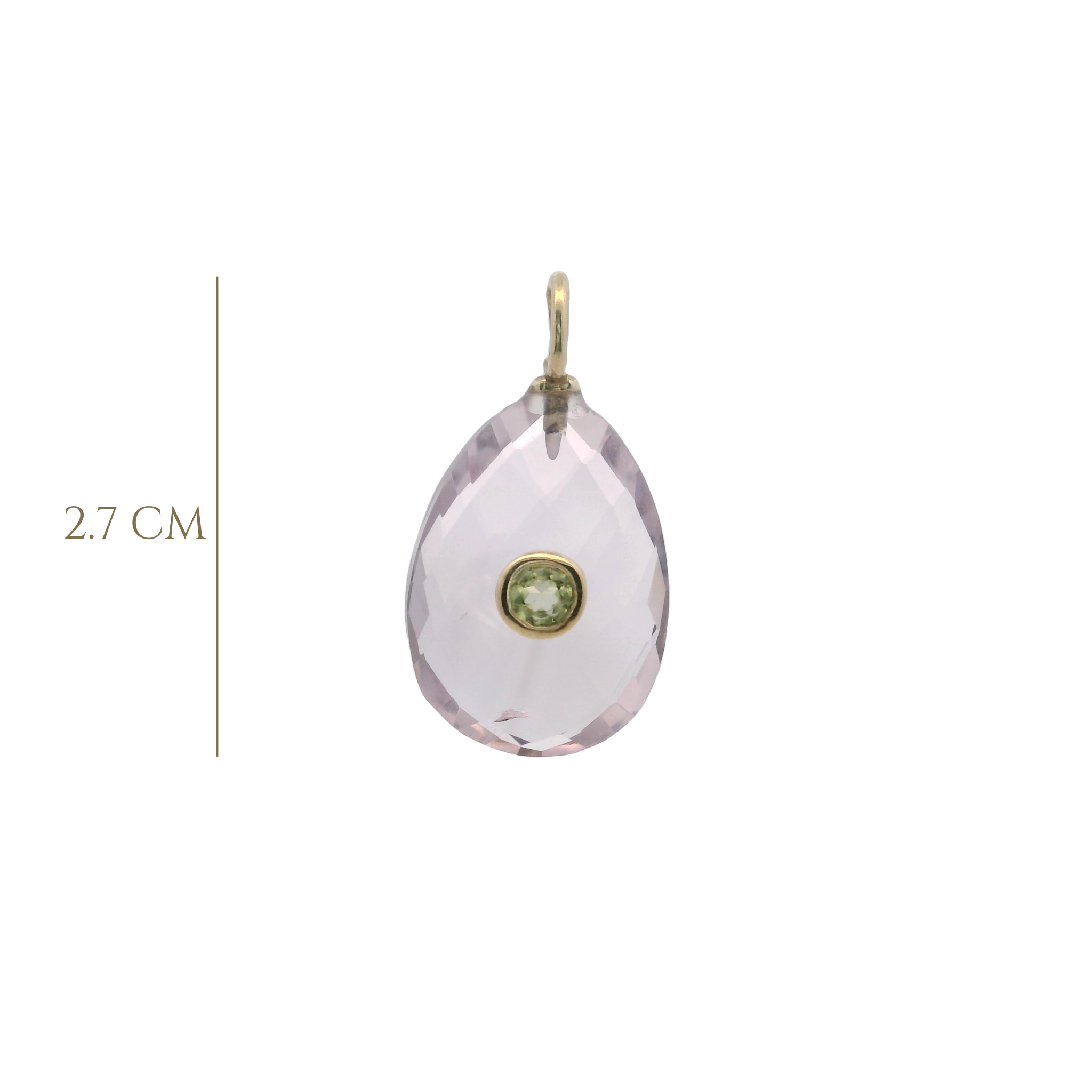 925YG DROP AMETHYST CENTER PERIDOT CHARM