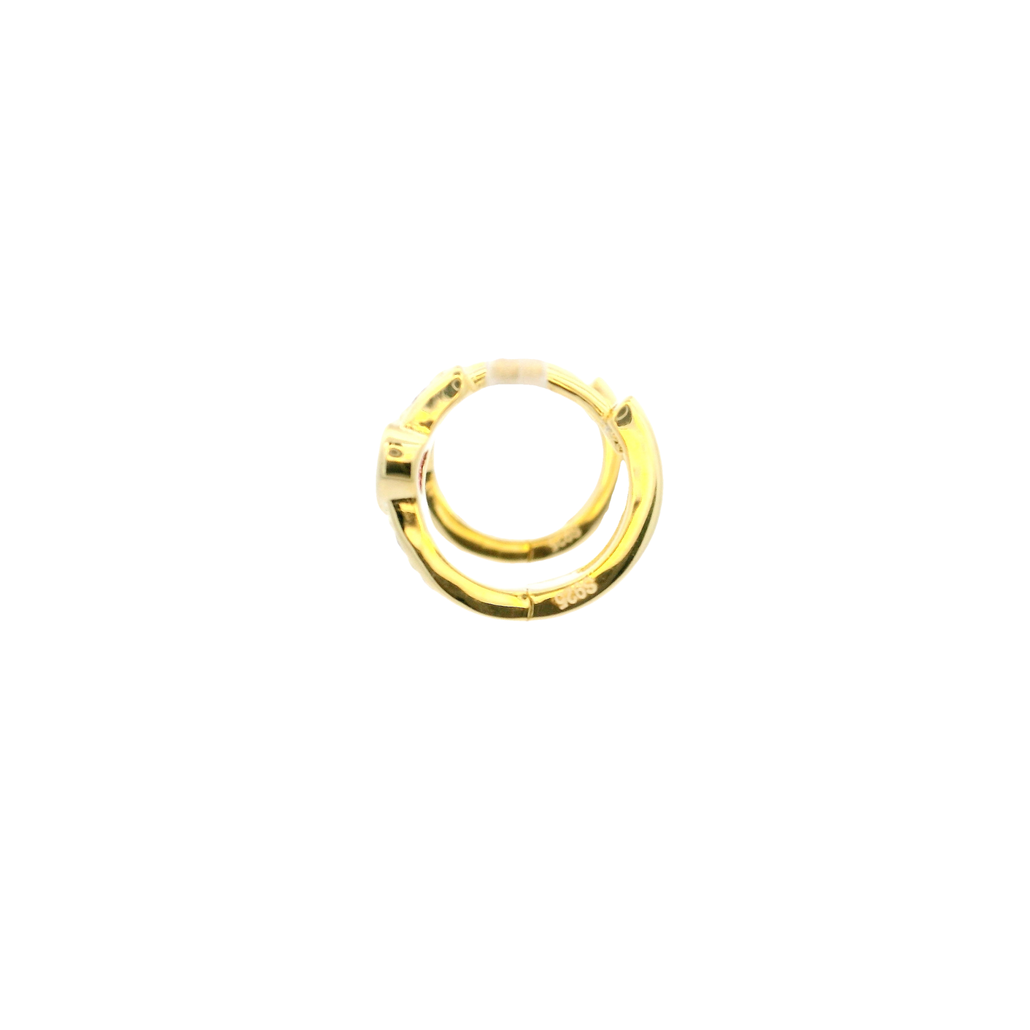 925GD SOLITARY HEART CZ PINK HUGGIES