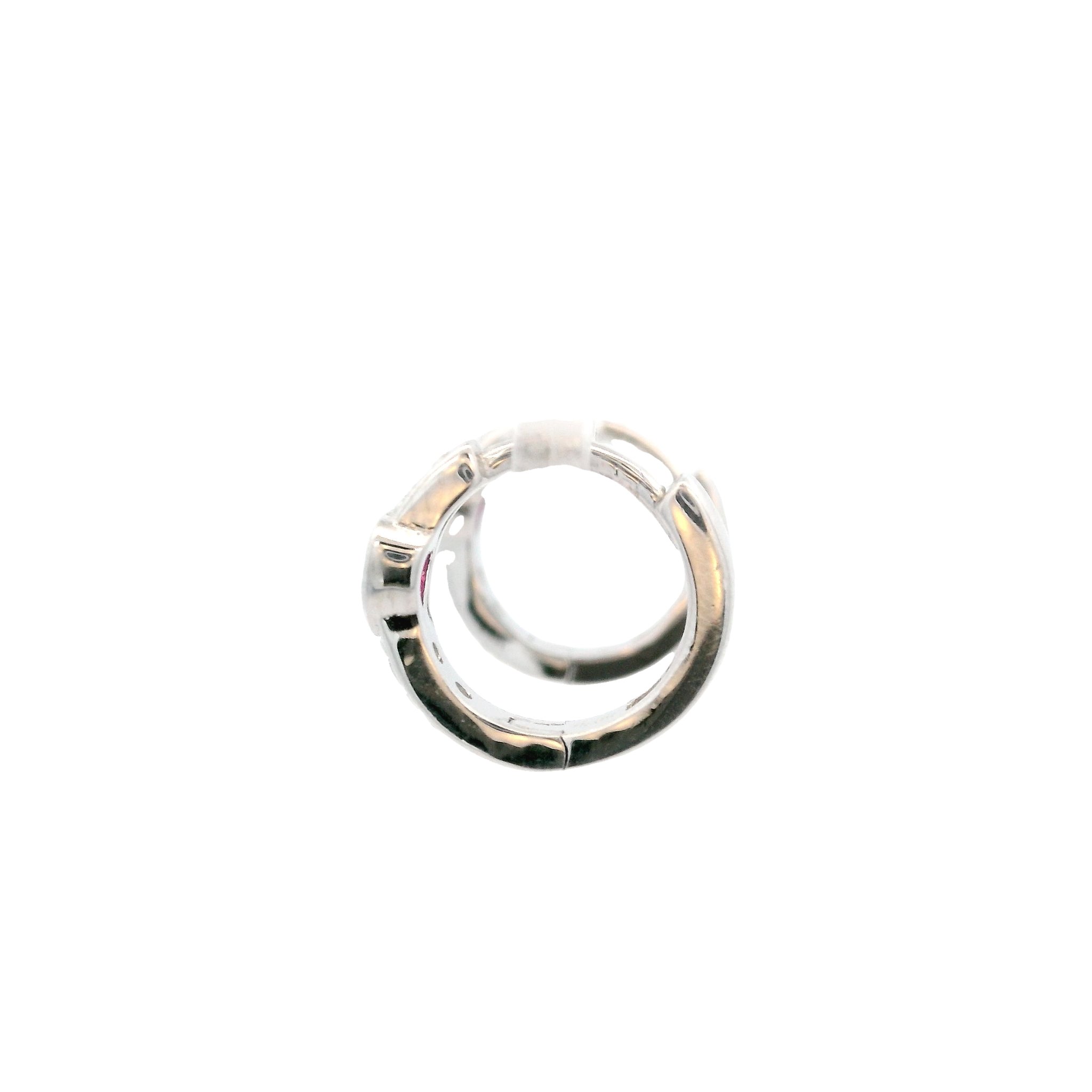 925SS SOLITARY HEART CZ PINK HUGGIES