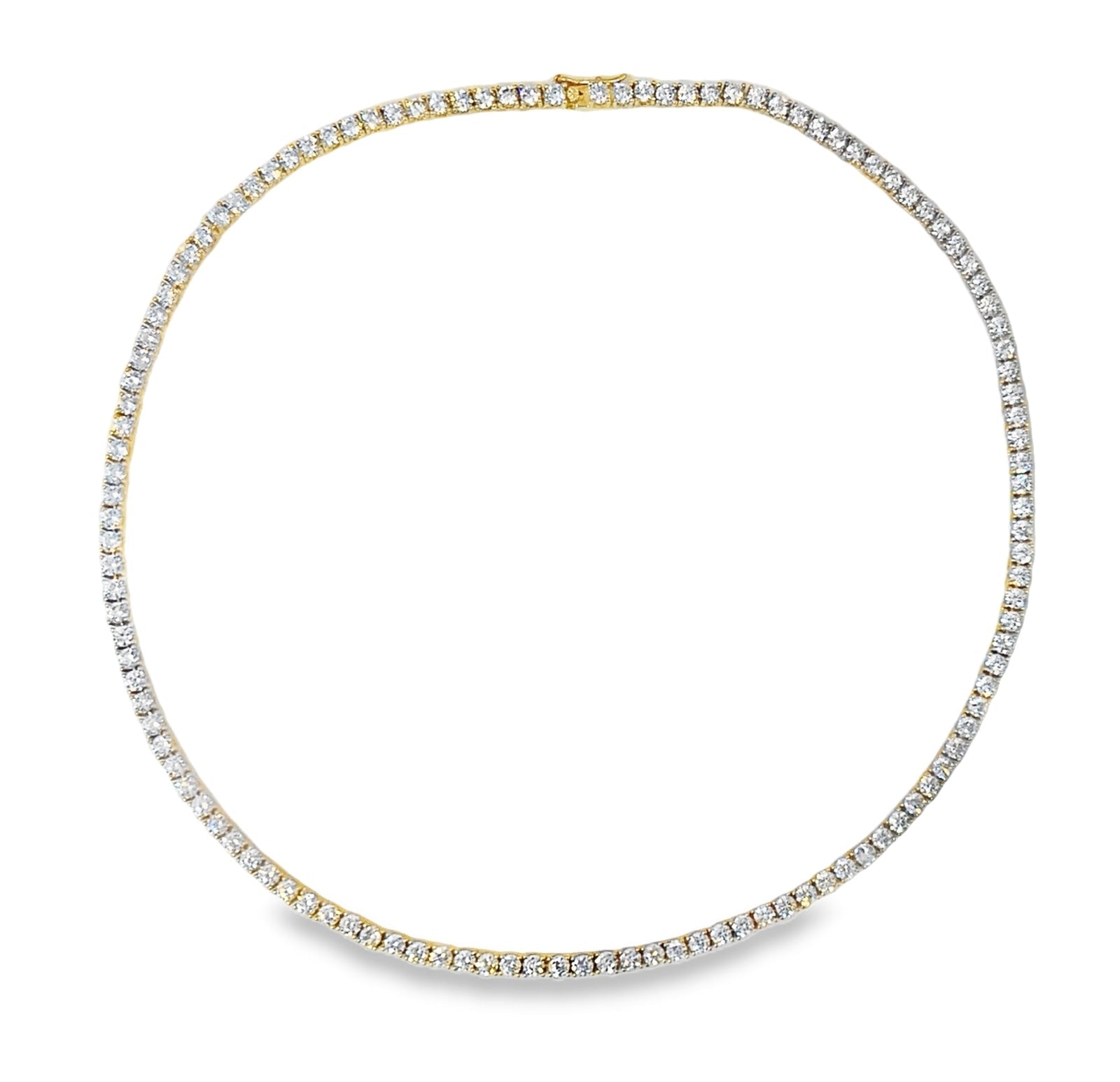 925 17G GOLD PLATED STERLING SILVER 16 3MM CZ TENNIS NECKLACE - C'SANTOS