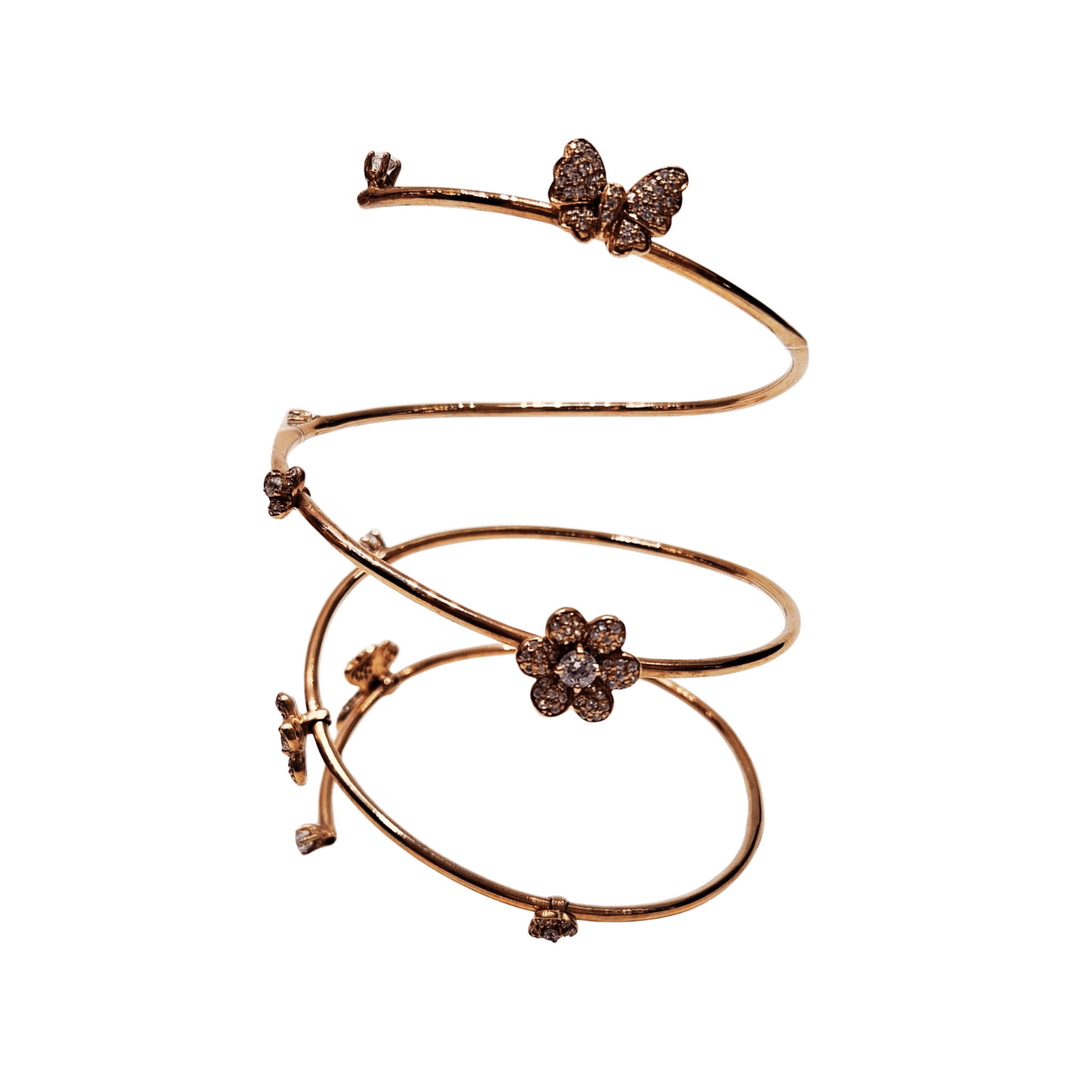 925 BANGLE: BUTTERFLY PAVE CZ/PP - C'SANTOS