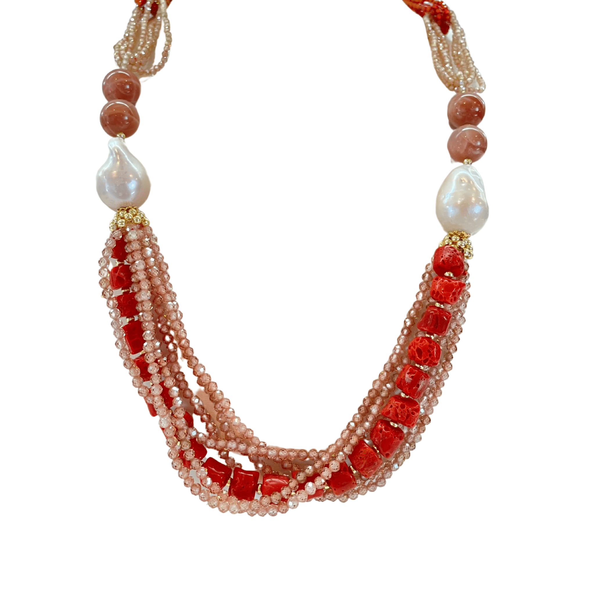 925GG CAL ZIRNI BEIGE NECKLACE - C'SANTOS