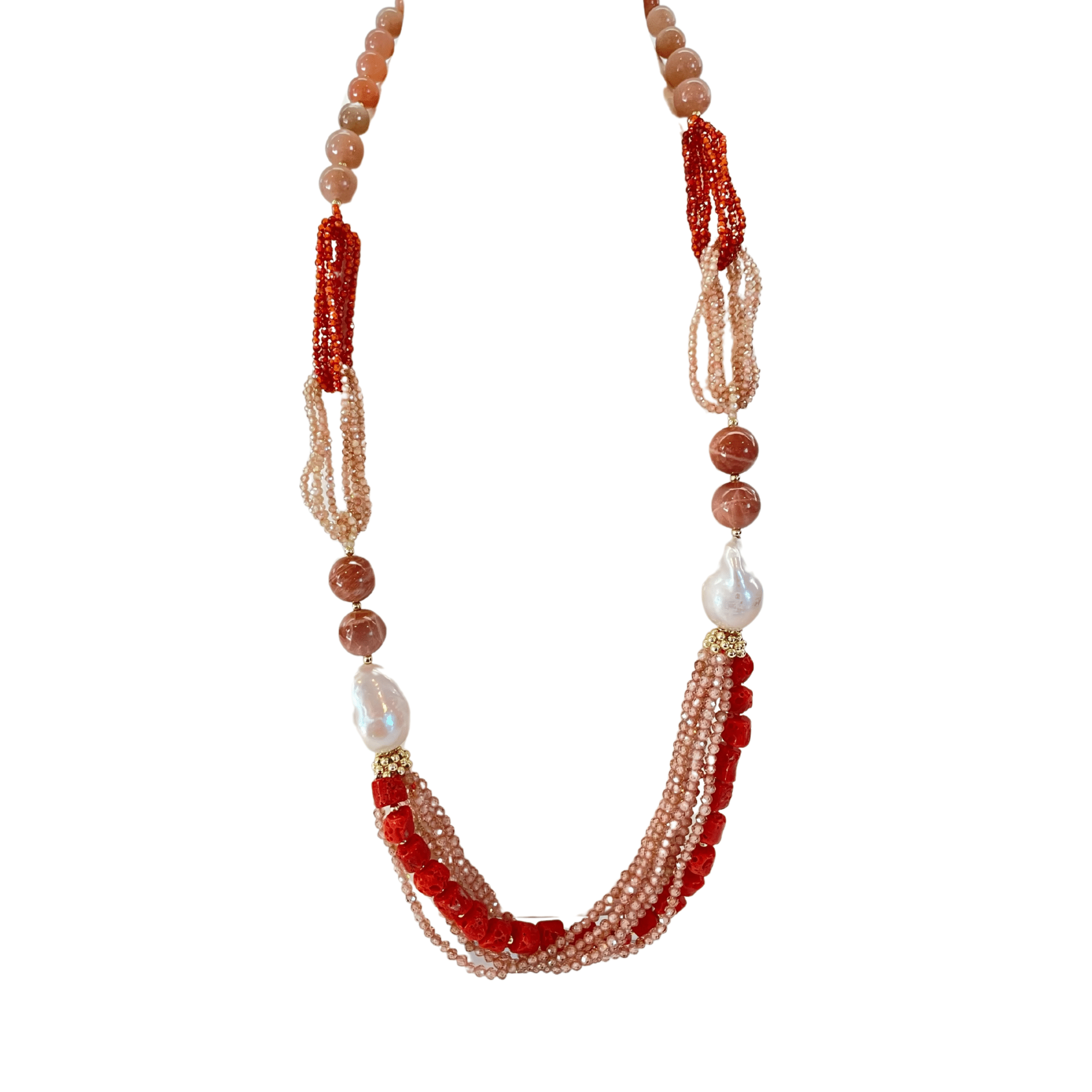 925GG CAL ZIRNI BEIGE NECKLACE - C'SANTOS