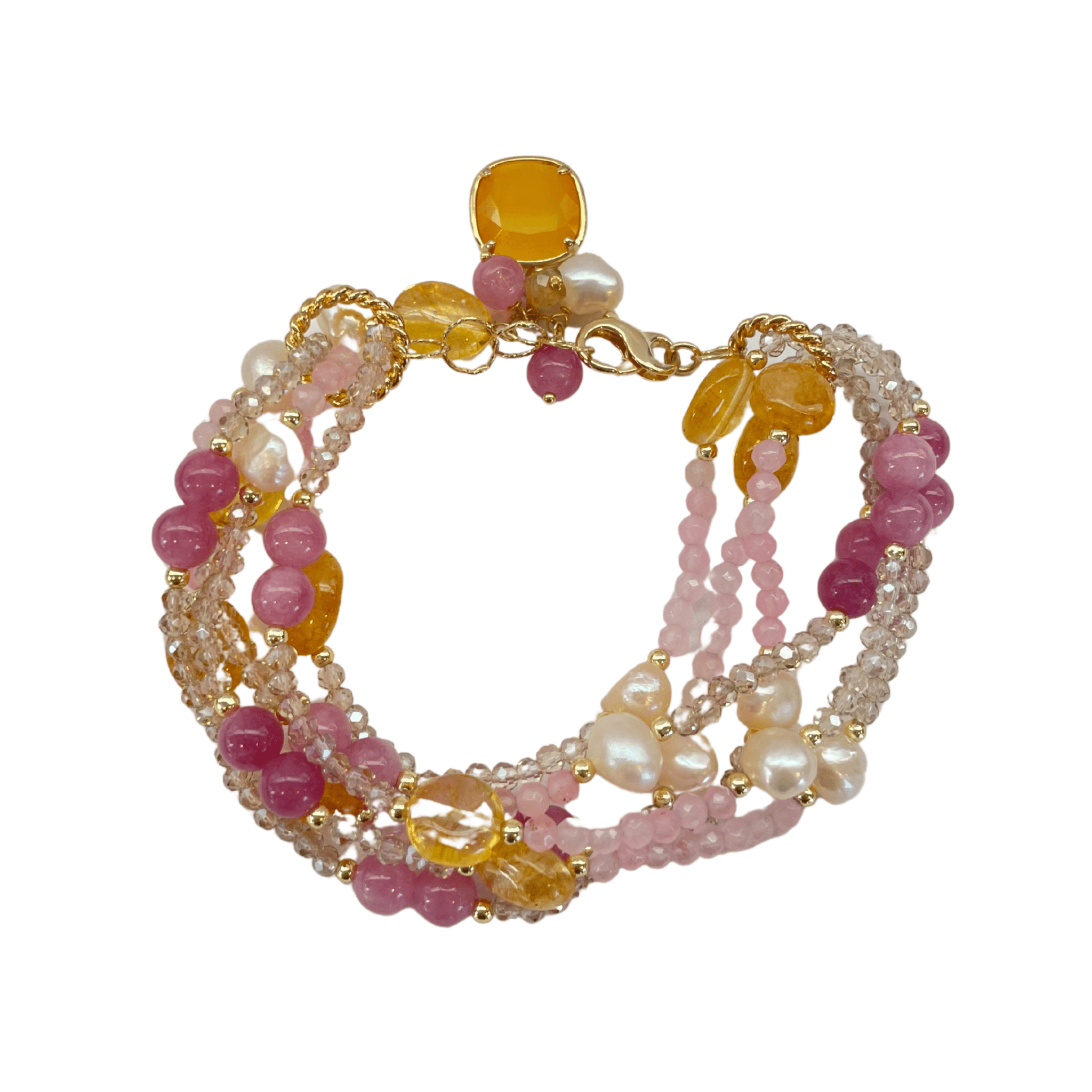 925GG CRISTAL GIADA PERLA CITRINO ACELET - C'SANTOS