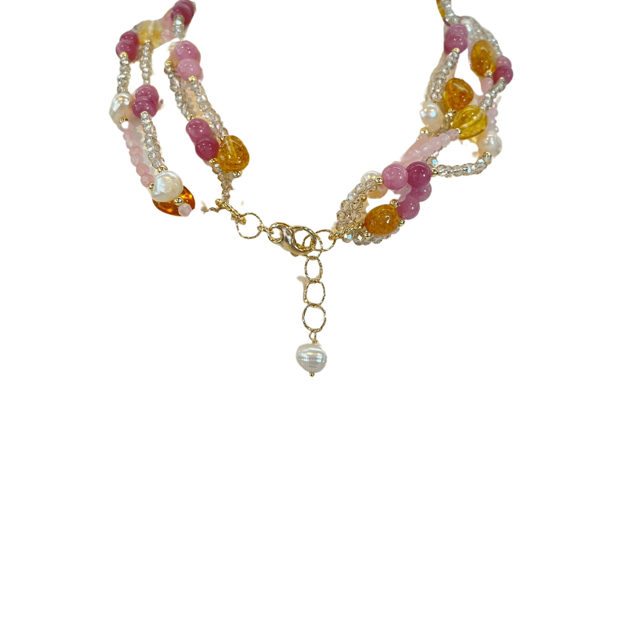 925GG CRISTAL GIADA PERLA CITRINO NECKLACE - C'SANTOS