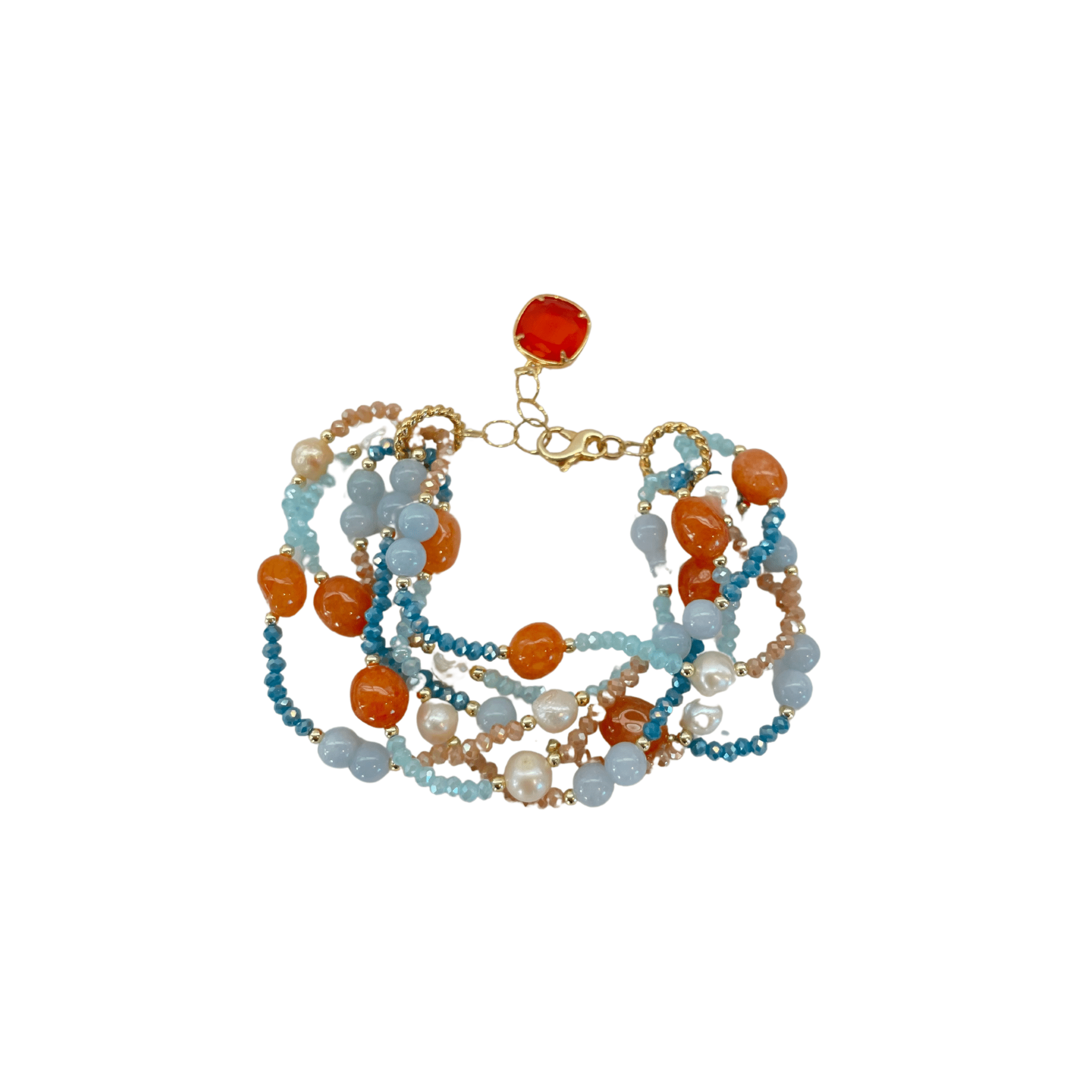 925GG CRISTALLI GIADA PERLE ACELET - C'SANTOS