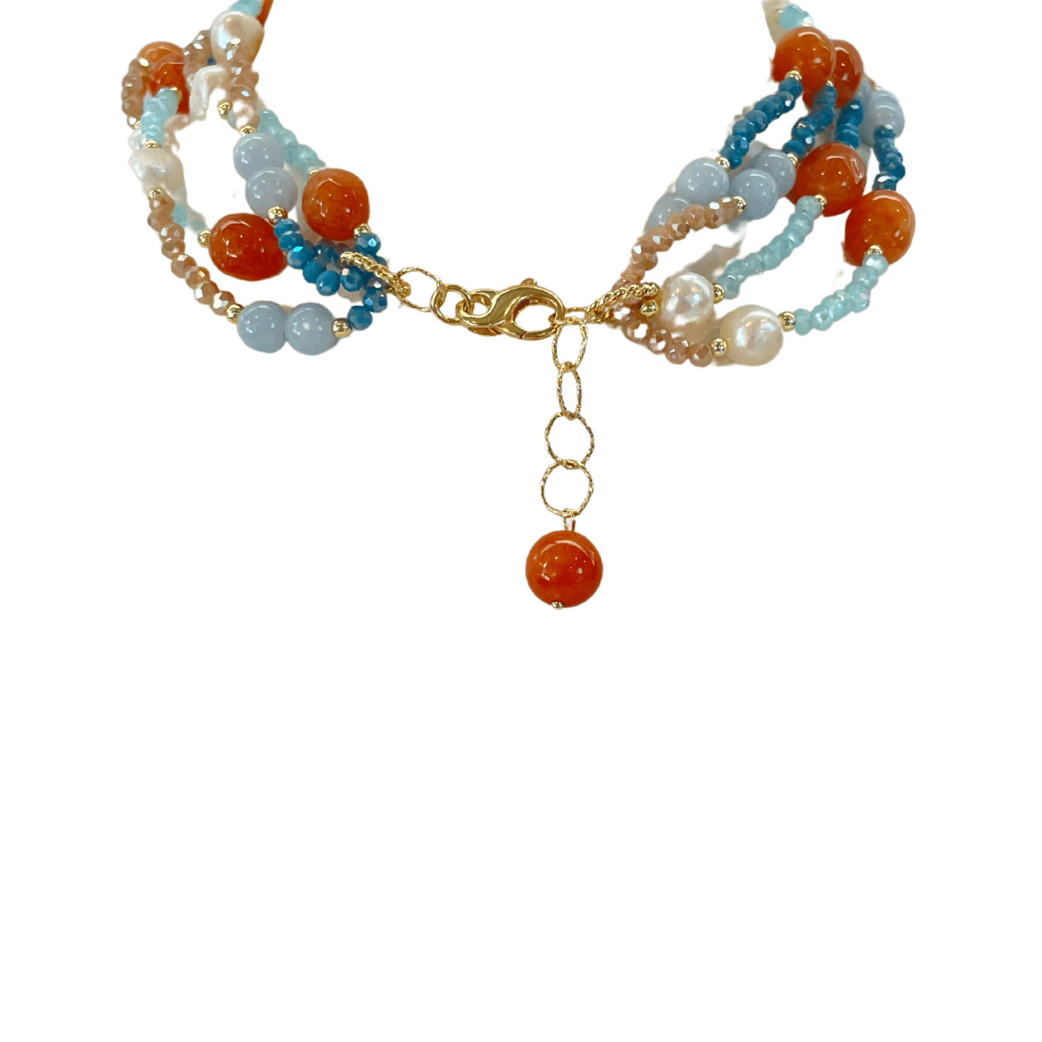 925GG CRISTALLI GIADA PERLE NECKLACE - C'SANTOS