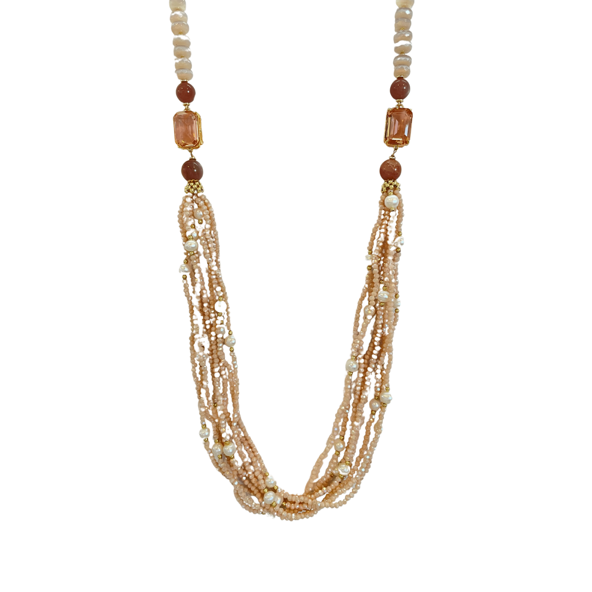 925GG CRISTALLI PERLE P NATURALI NECKLACE - C'SANTOS