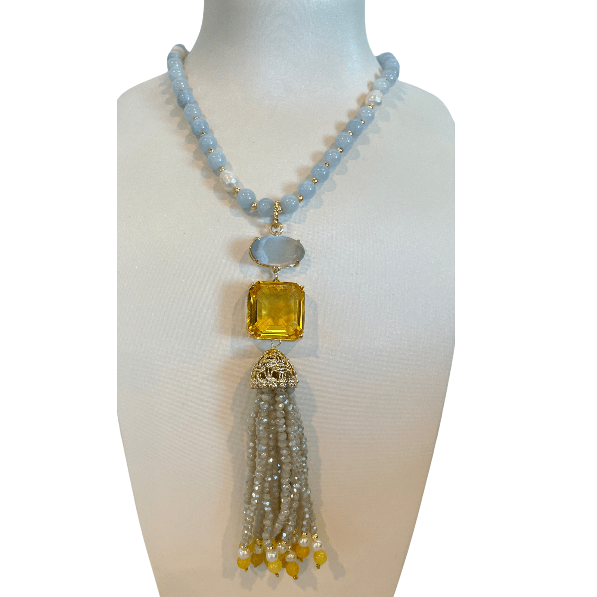 925GG GIADA IDRO GIALLO OT NECKLACE - C'SANTOS