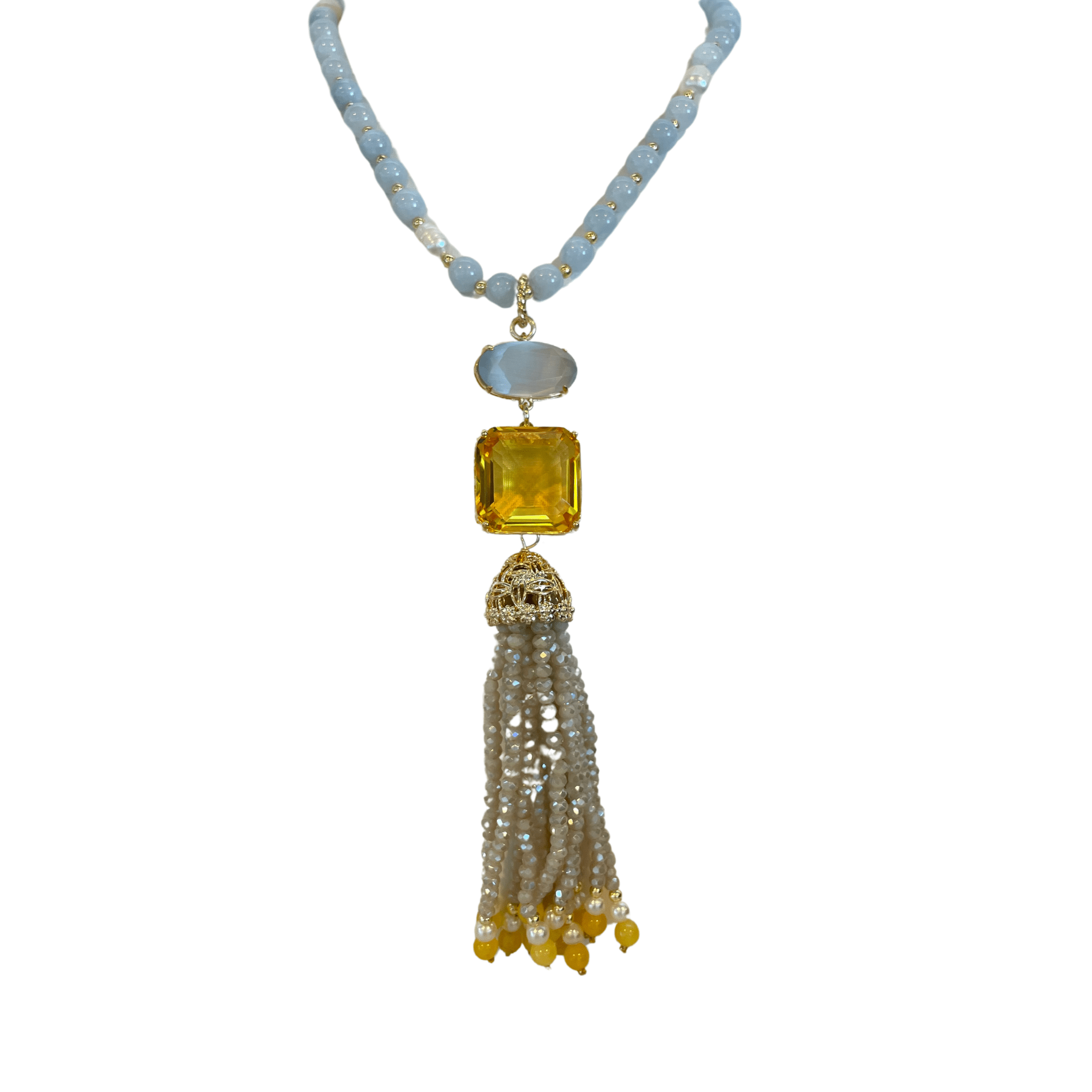 925GG GIADA IDRO GIALLO OT NECKLACE - C'SANTOS