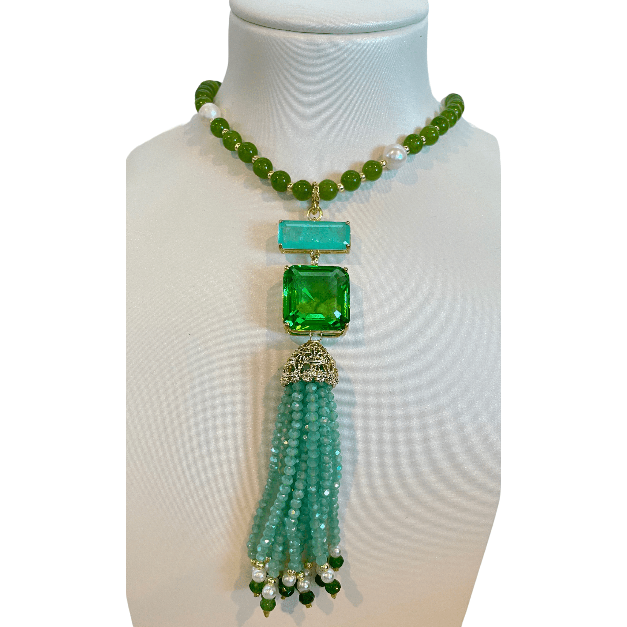 925GG GIADA IDRO VERDE OTT NECKLACE - C'SANTOS