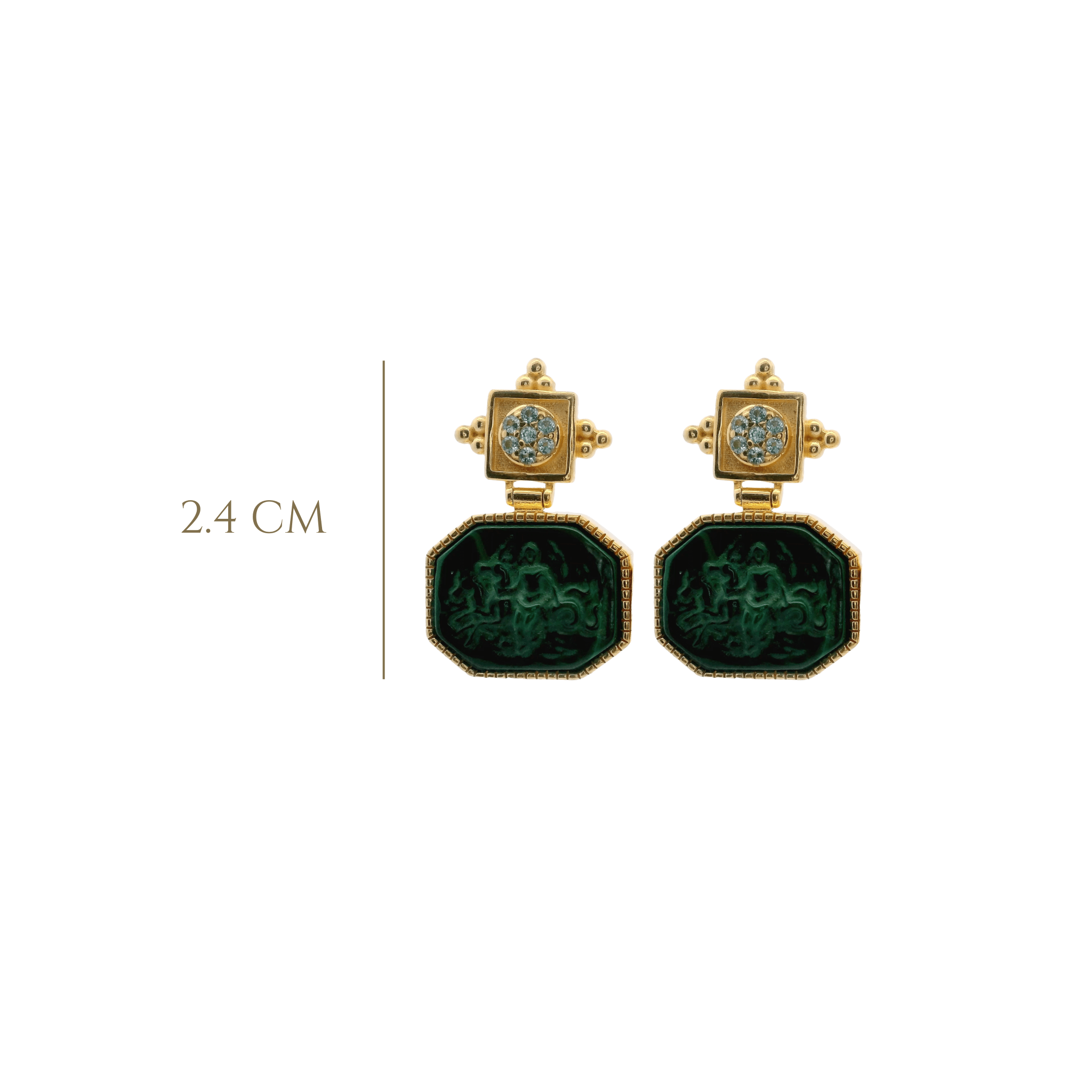 925GG NEPTUNE GREEN AND BLUE TOPAZ EARRINGS - C'SANTOS